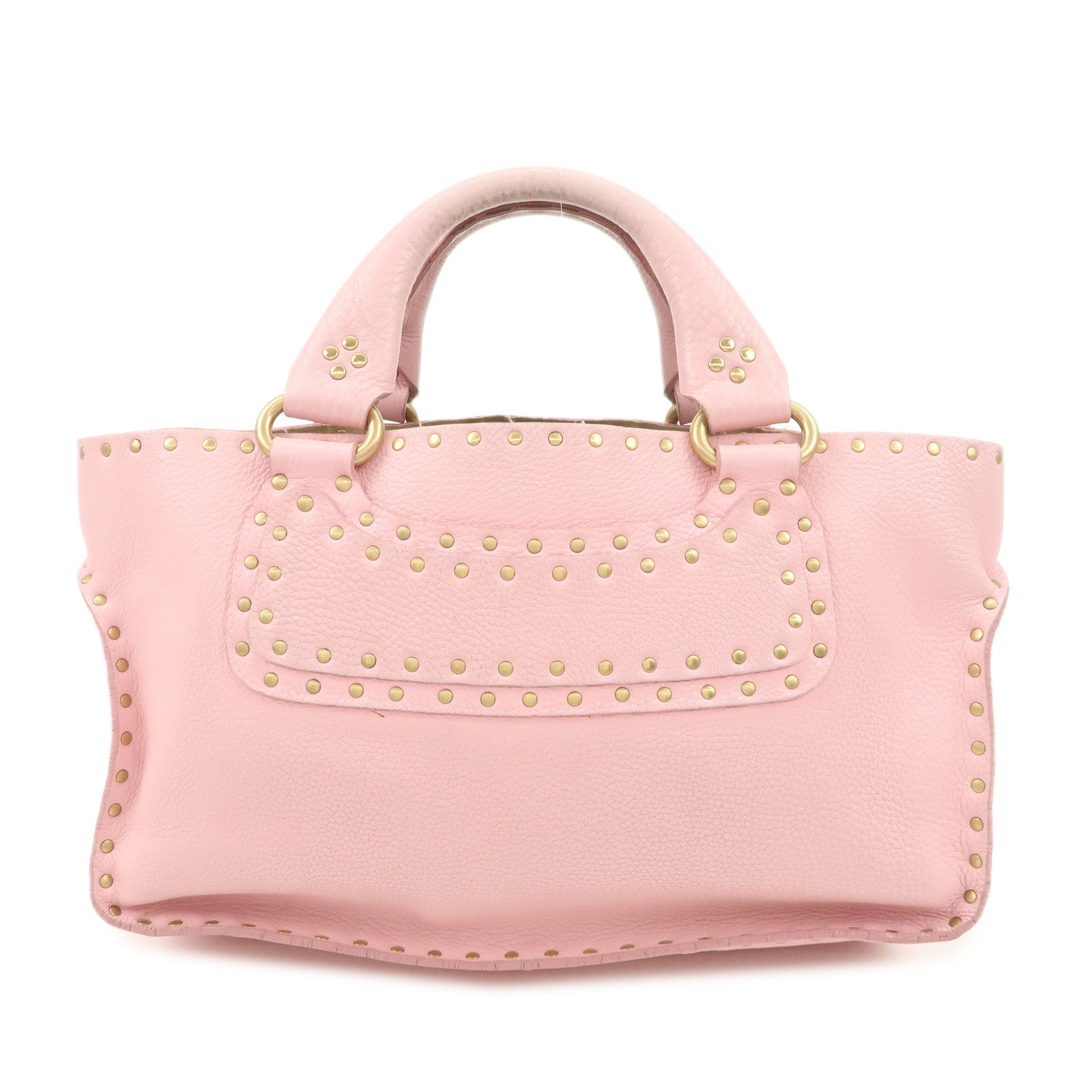 CELINE Leather Boogie Bag Hand Bag Tote Bag Pink
