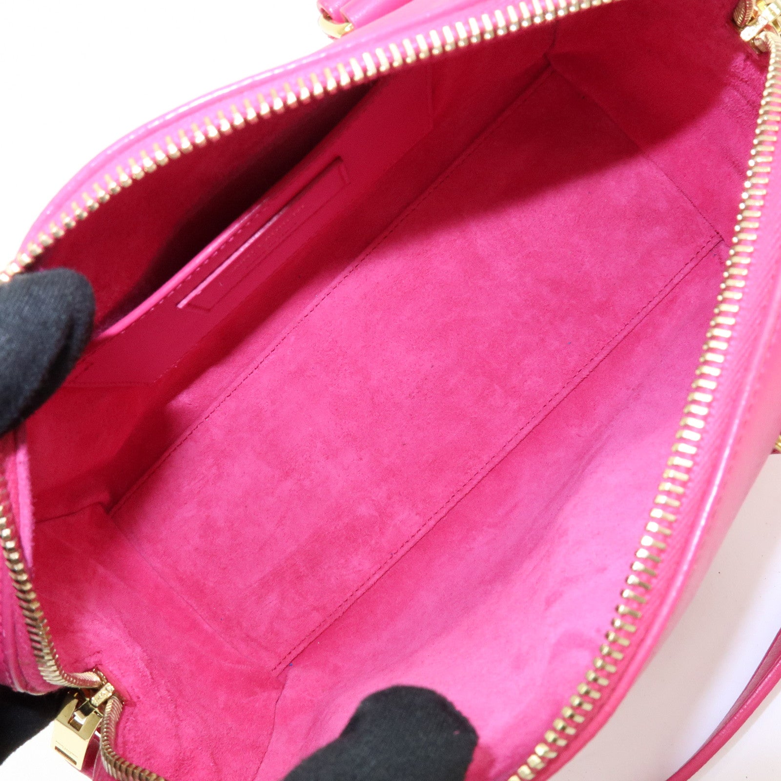SAINT LAURENT PARIS BABY DUFFLE Leather 2WAY Bag Pink 330958
