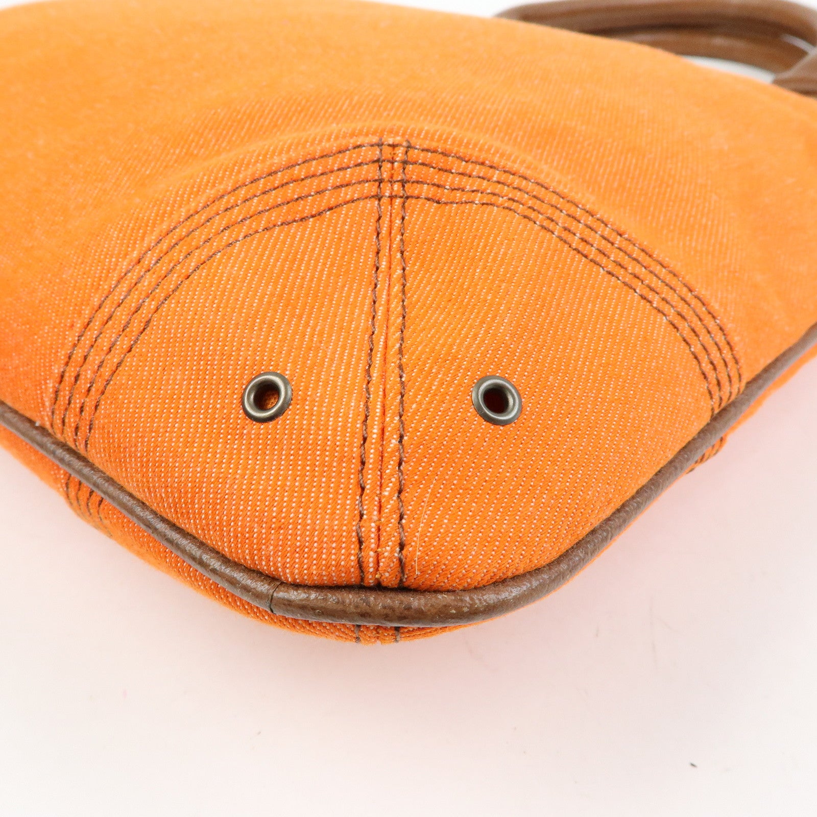 BURBERRY Blue Label Canvas Leather Tote Bag Shoulder Bag Orange