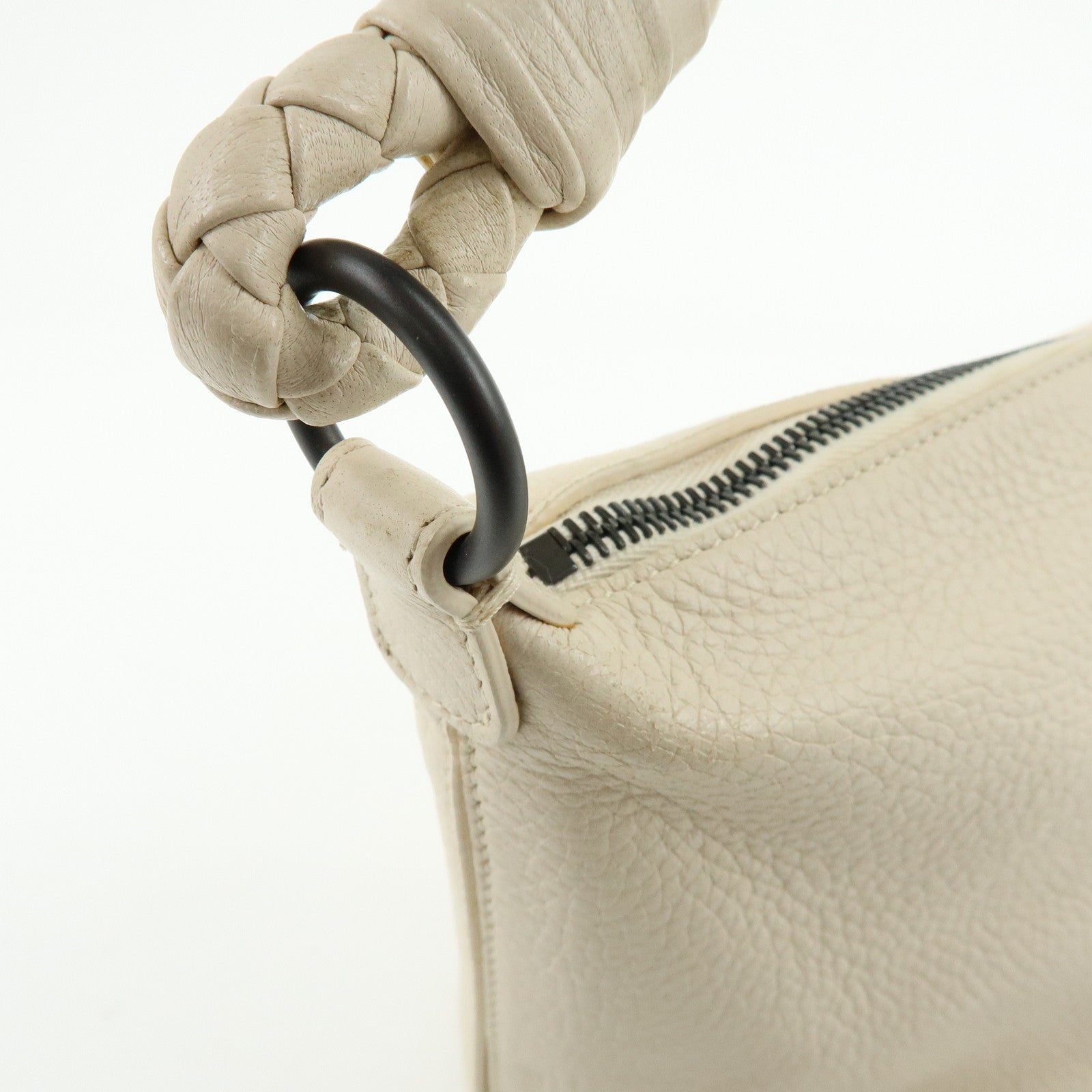 BOTTEGA VENETA Leather Shoulder Bag Hand Bag Ivory