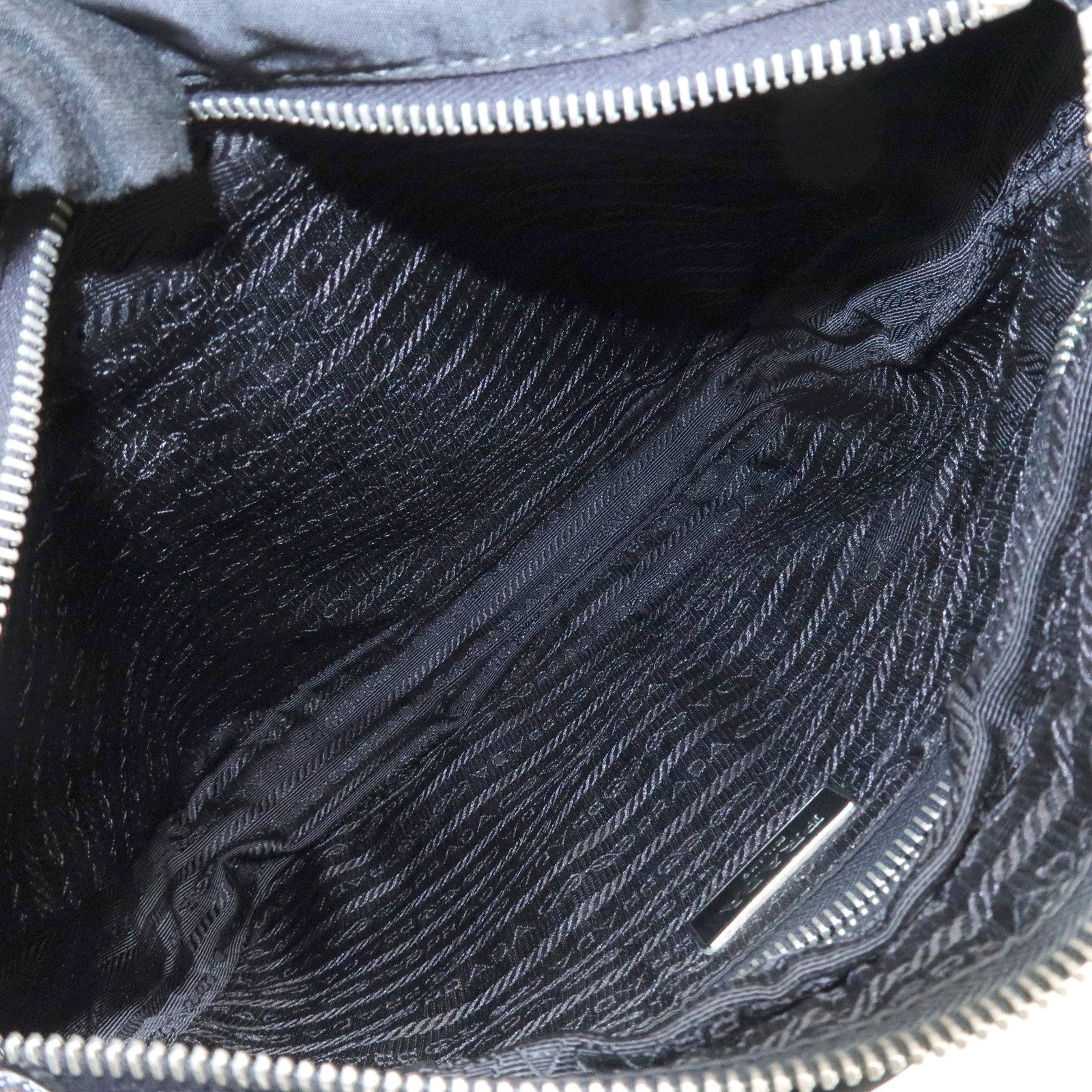 PRADA Triangle Logo Nylon Shoulder Bag Hand Bag Black