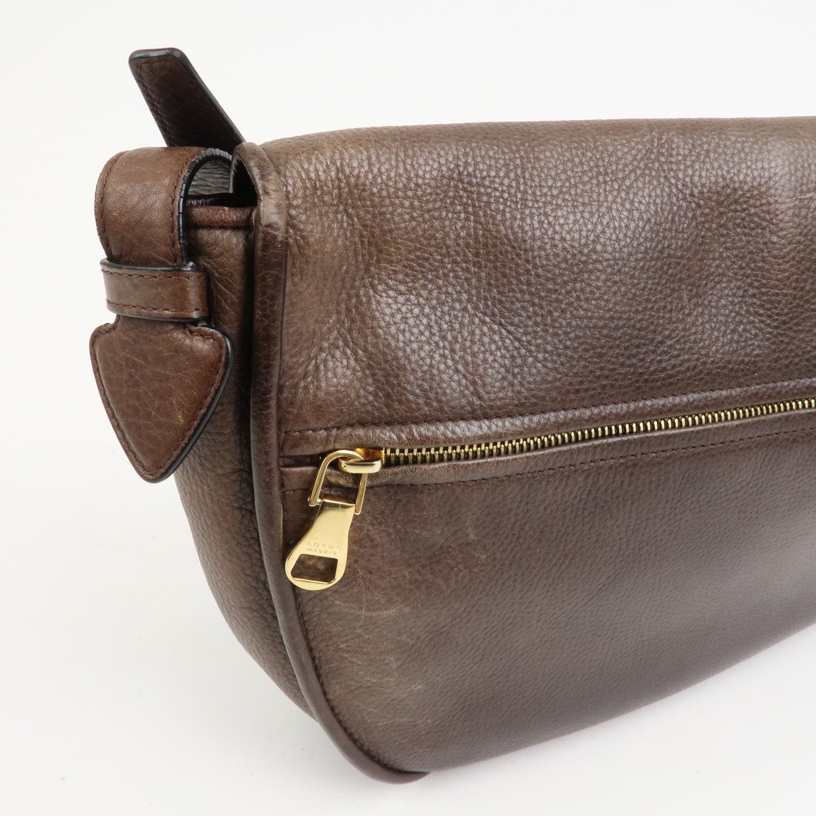 LOEWE Heritage Leather Shoulder Bag Cross Body Bag Brown