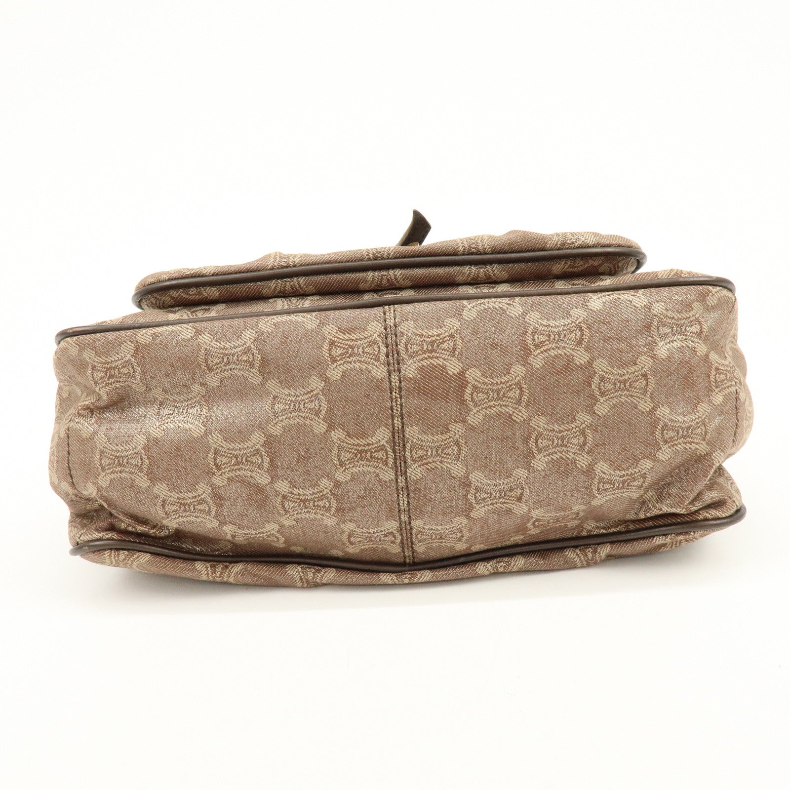 CELINE Macadam Canvas Leather Boogie Bag Hand Bag Brown