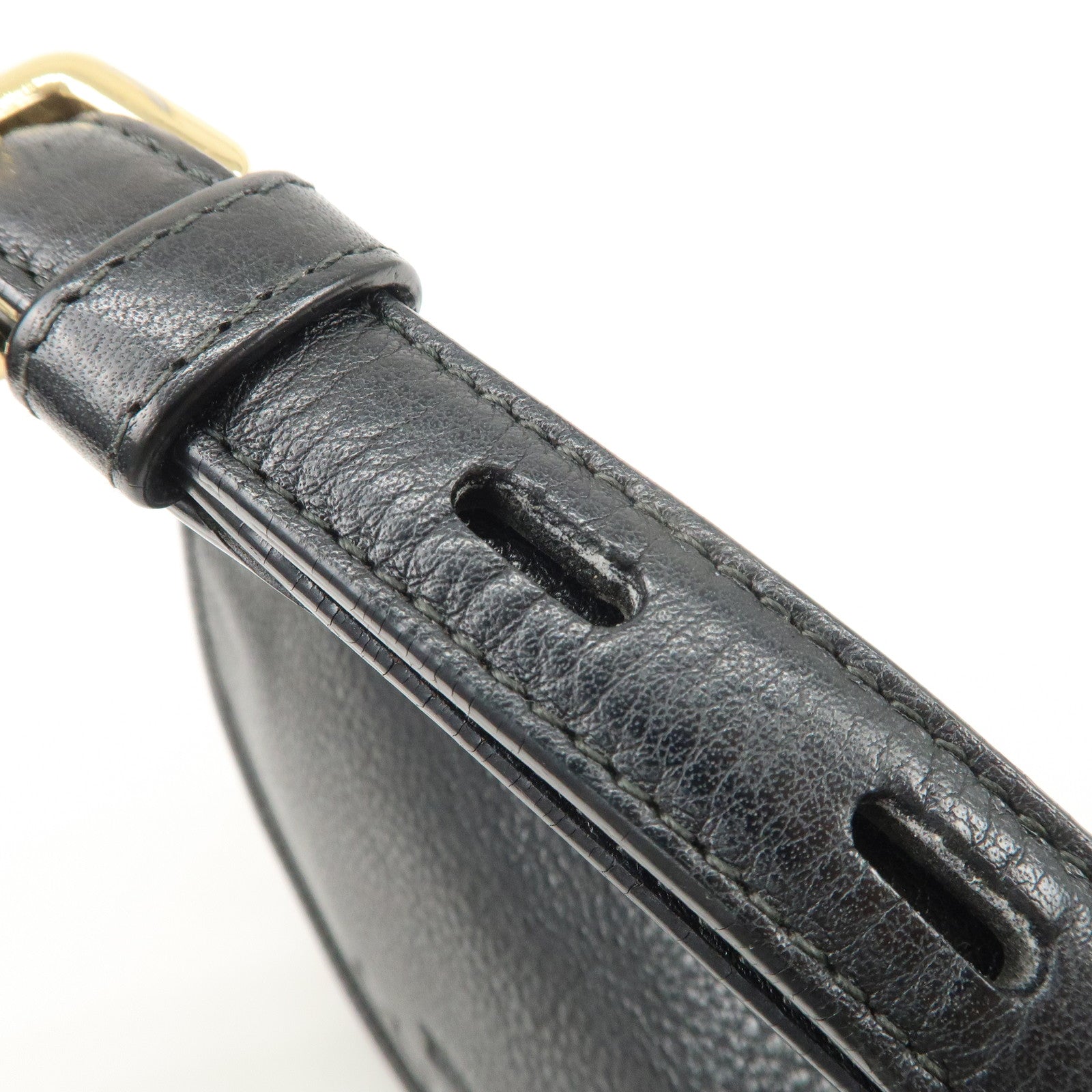 LOEWE Heritage Leather Shoulder Bag Crossbody Bag Black Used