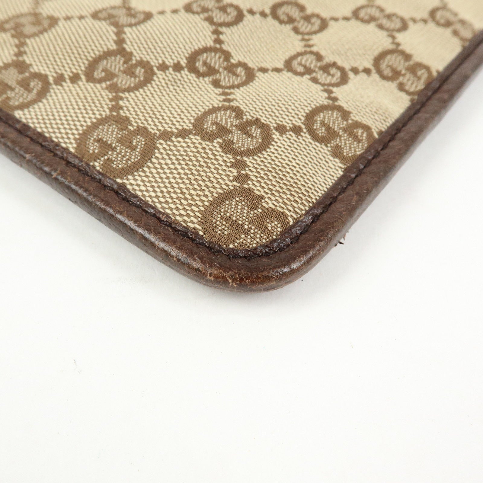 GUCCI GG Canvas Leather Shoulder Crossbody Bag Beige Brown 27639