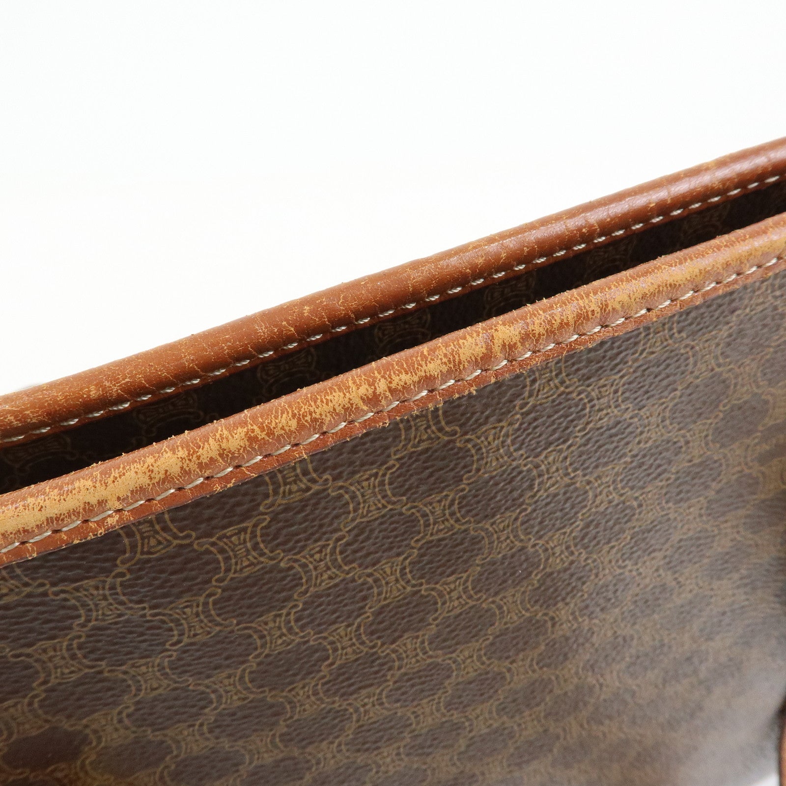 CELINE Macadam PVC Leather Tote Bag Shoulder Bag Brown