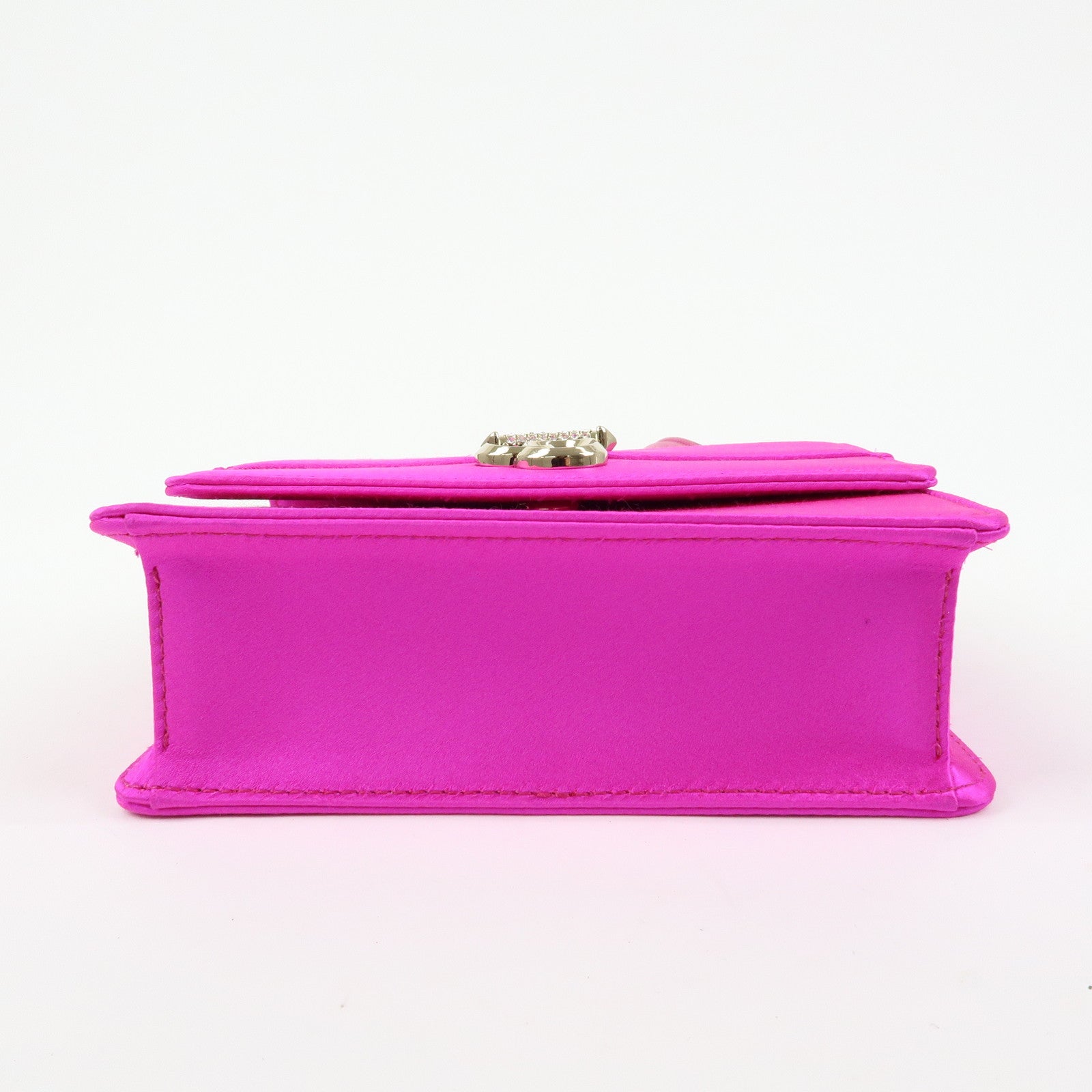JIMMY CHOO Varenne Avenue Quad Satin Pearl Beads Shoulder Bag Pink