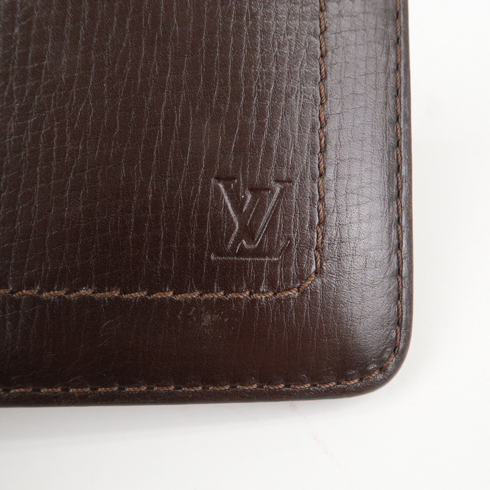 Louis Vuitton Utah Porte Billets 6 Carte Credit Plus Wallet Brown Used
