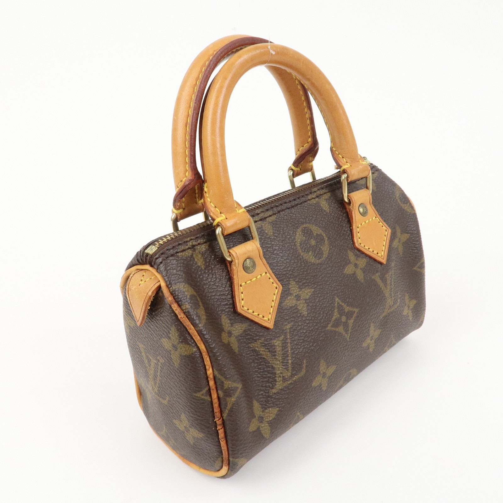 Louis Vuitton Monogram Mini Speedy Hand Bag Boston Bag Brown M41534