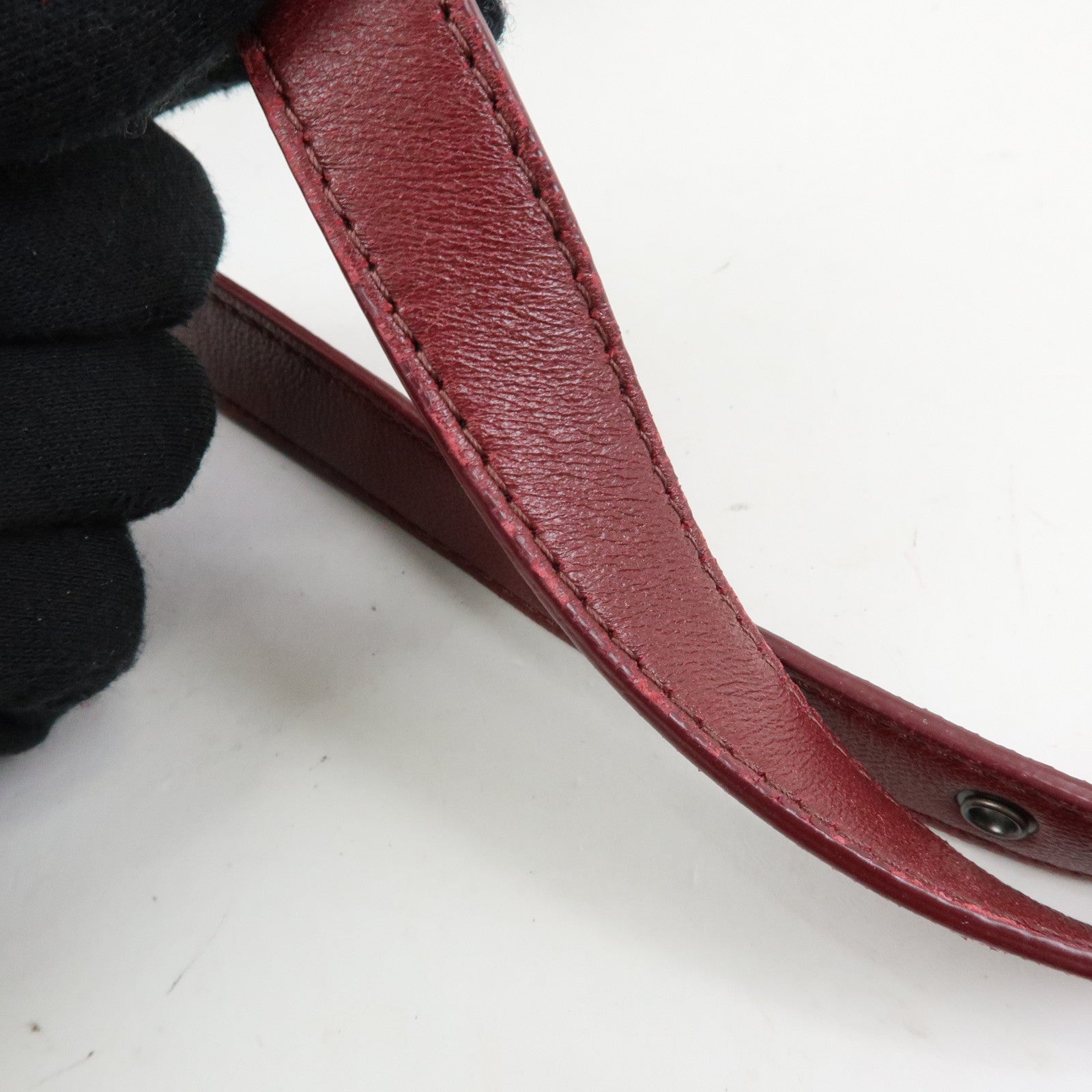 BOTTEGA VENETA Intrecciato Leather Shoulder Bag Bordeaux