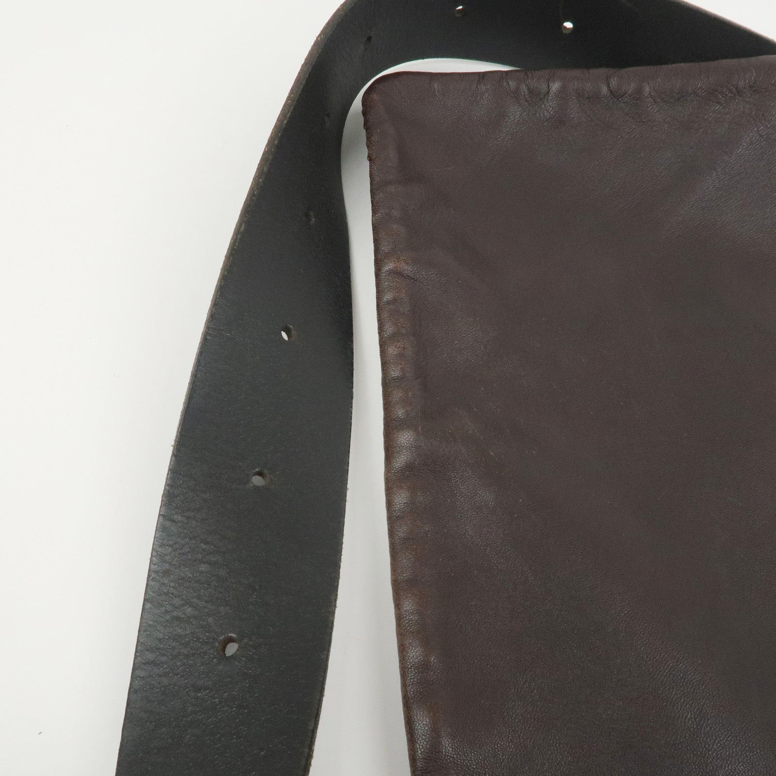 BOTTEGA VENETA Intrecciato Leather Shoulder Bag Crossbody Bag Brown