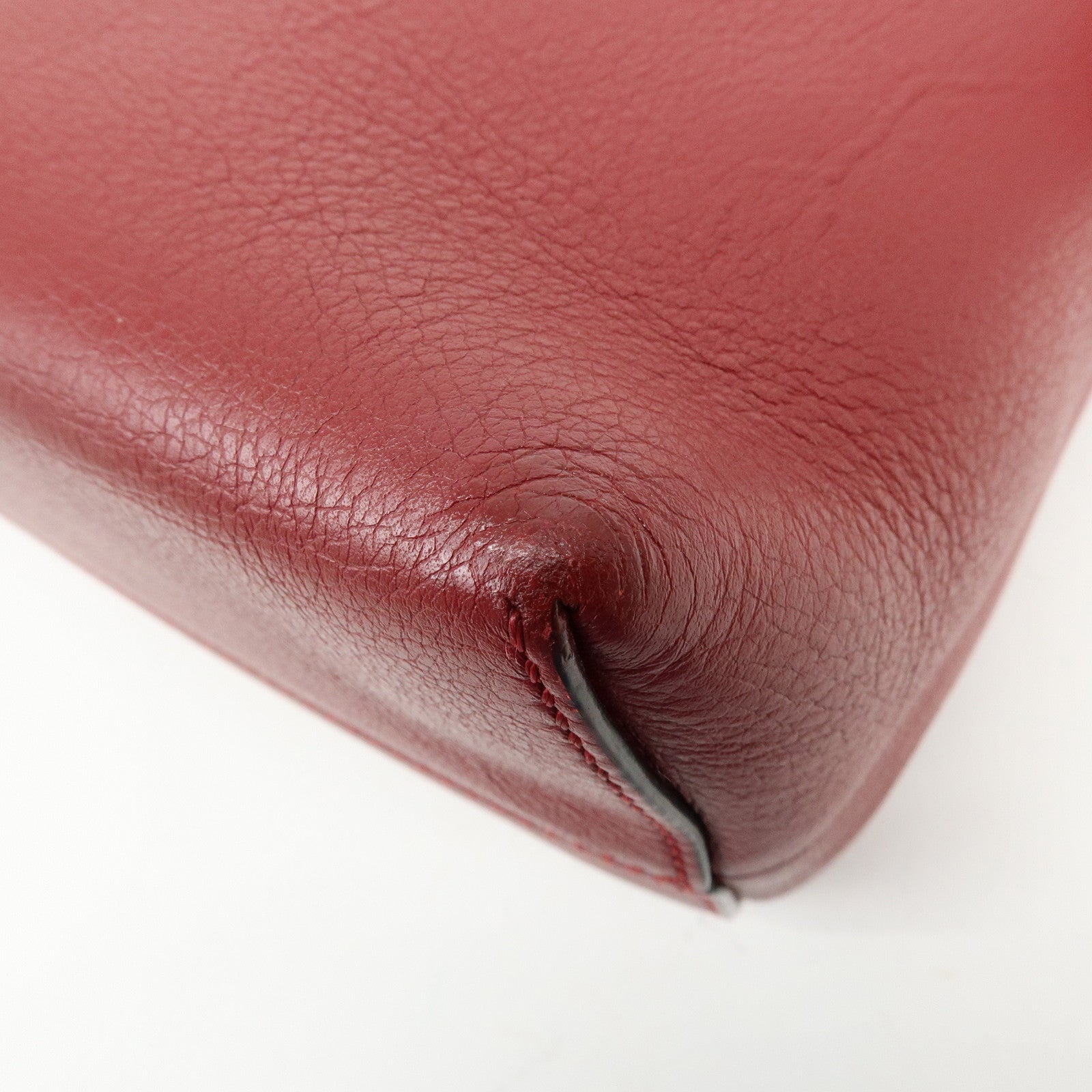FENDI By The Way Leather 2Way Bag Hand Bag Shoulder Bag Red 8BL124