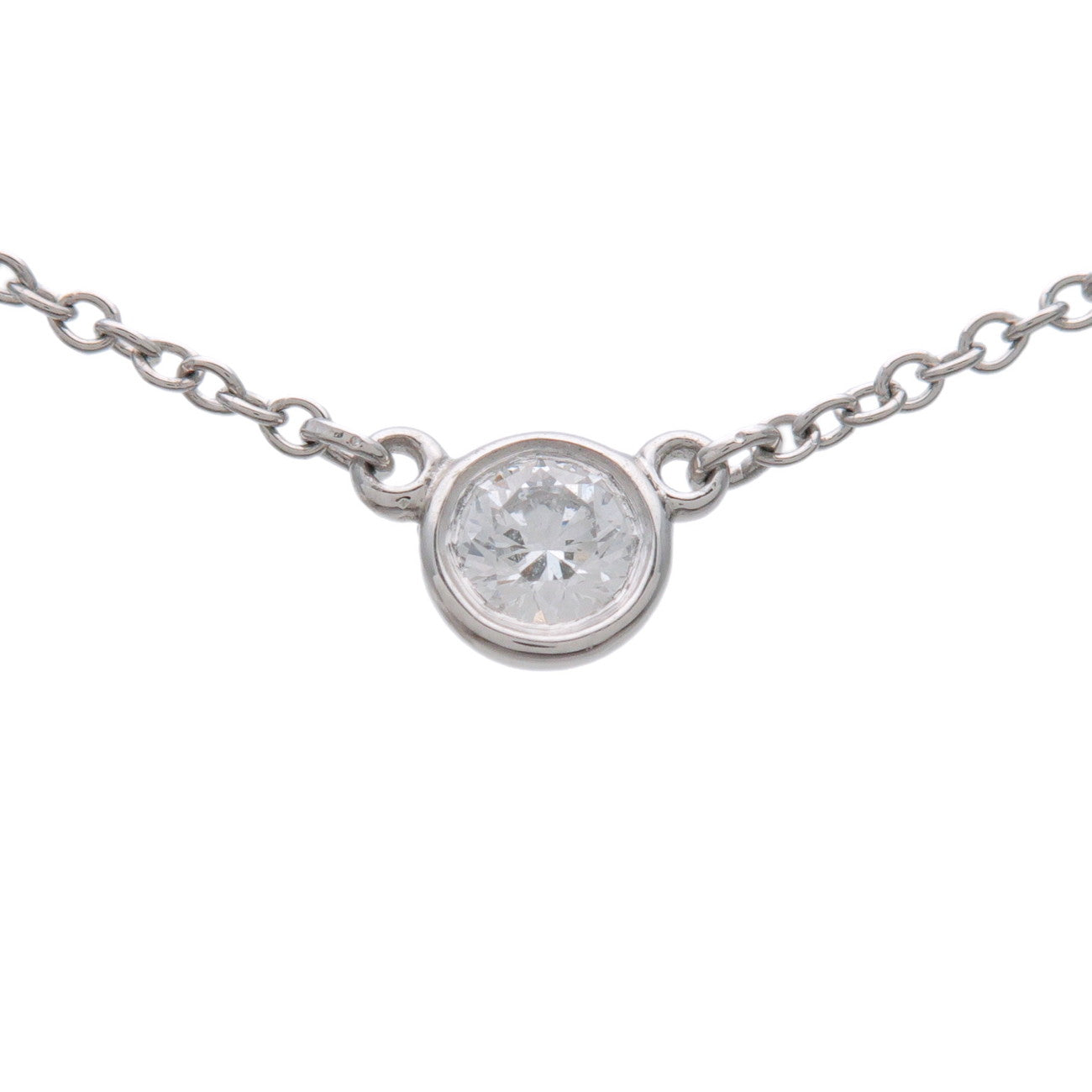 Tiffany & Co By The Yard 1P Diamond Necklace PT950 Platinum