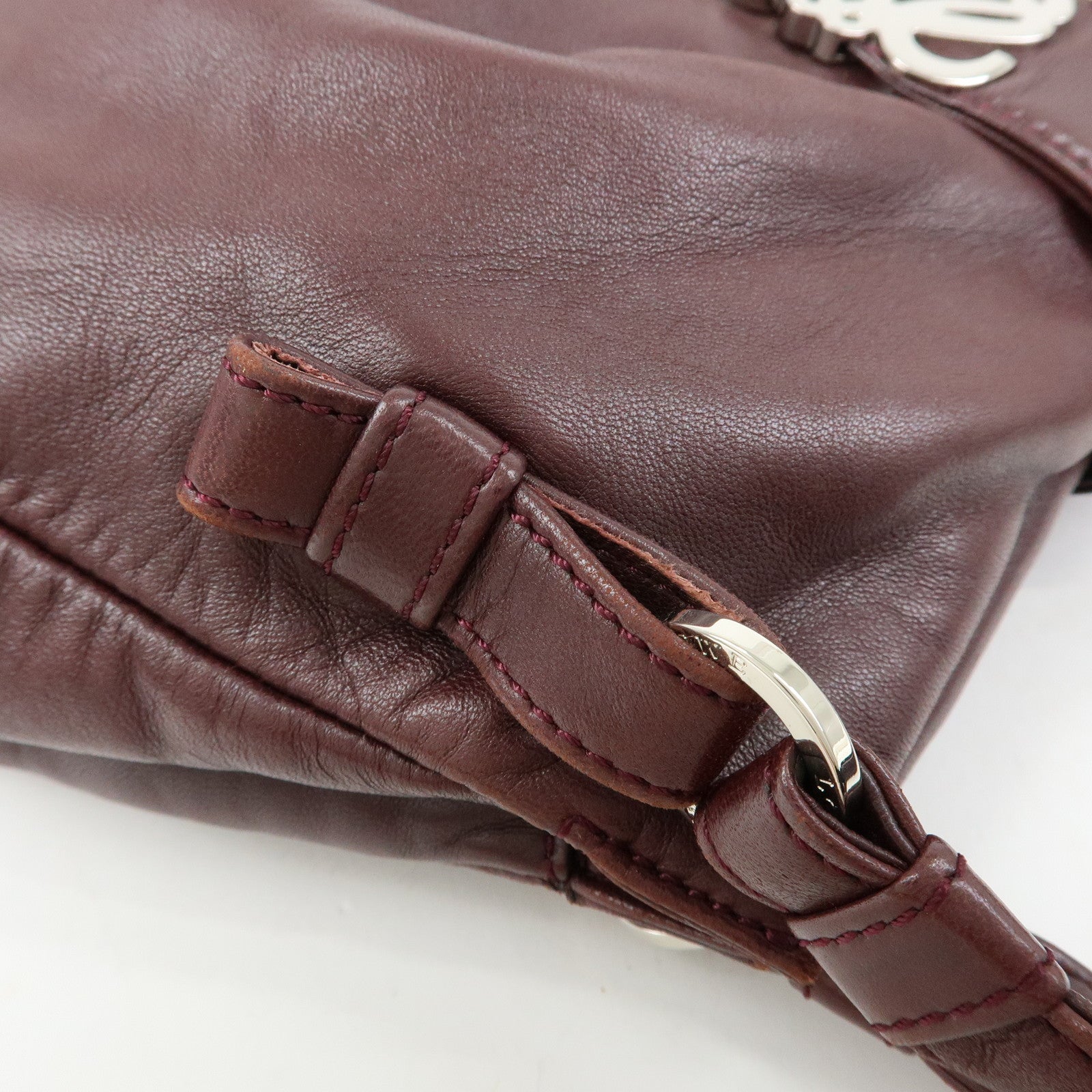 LOEWE Anagram Nappa Leather Hand Bag Shoulder Bag Bordeaux Brown