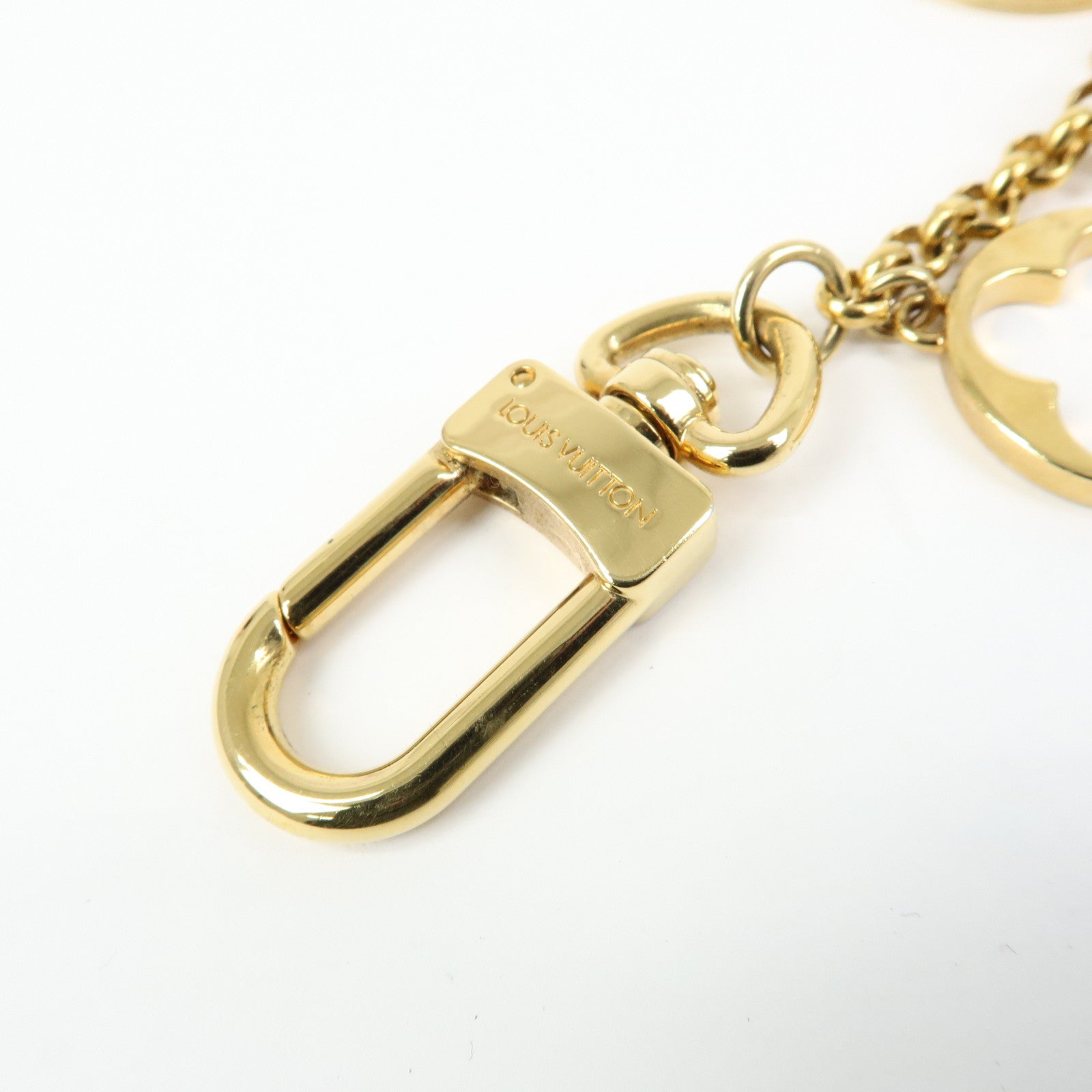 Louis Vuitton Fleur de Monogram Bag Charm Key Chain Gold M65111