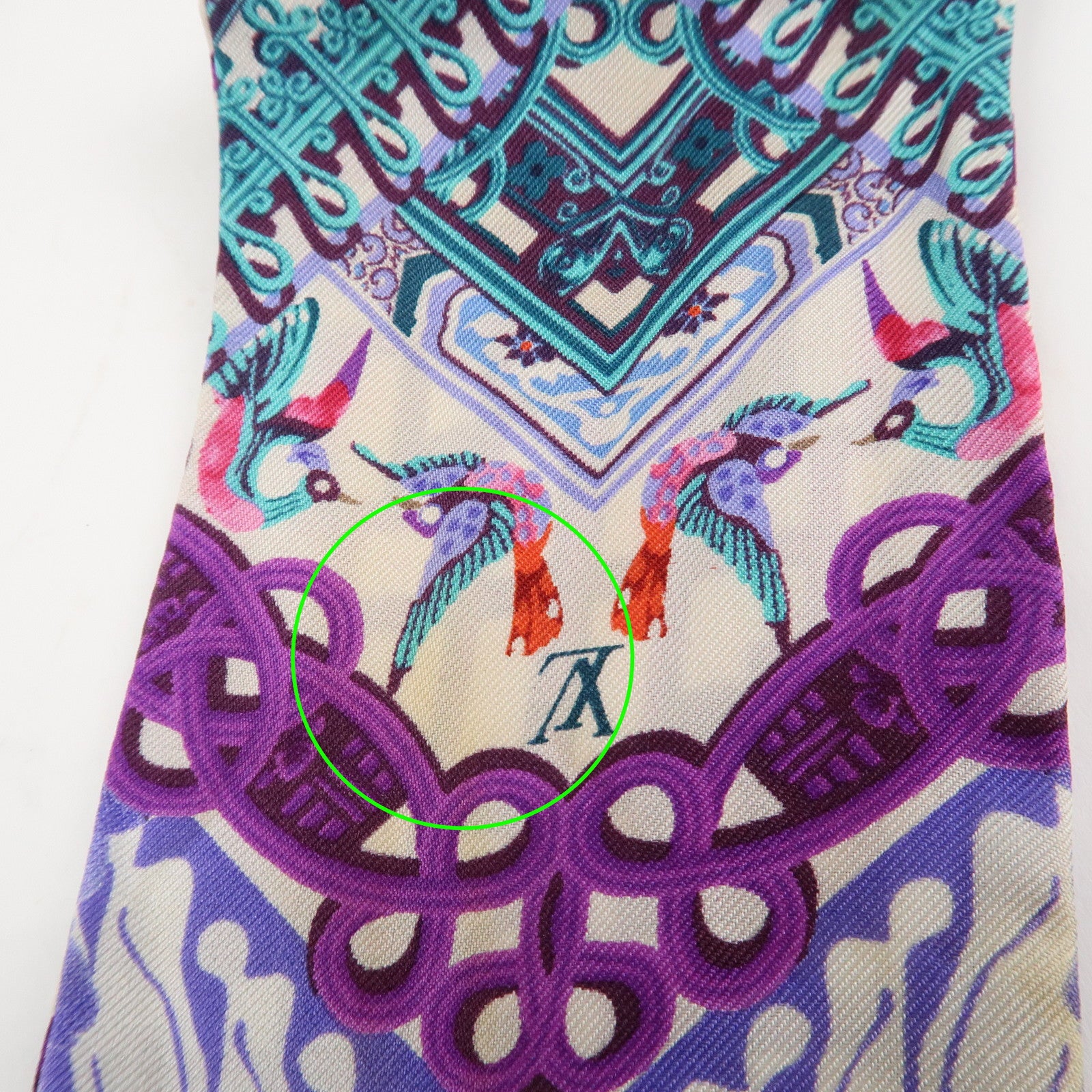 Louis Vuitton 100% Silk Bandeau Multicolor Purple Scarf Used