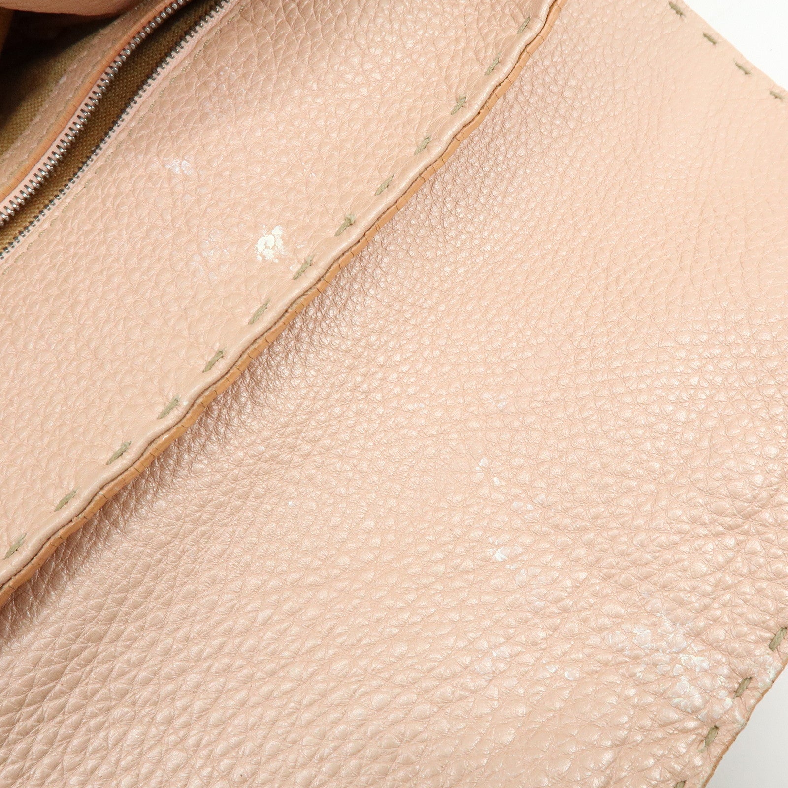 FENDI Selleria Leather Hand Bag Shoulder Bag Pink 8BR458