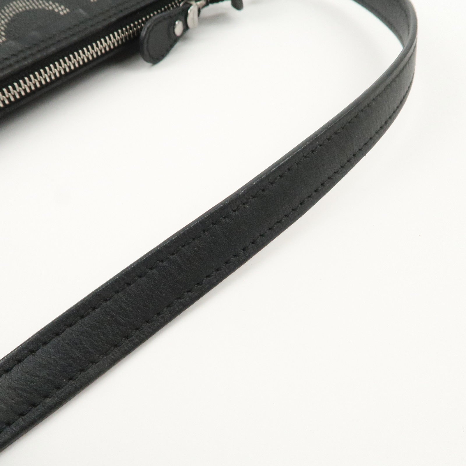 Ferragamo Gancini PVC Accessary Pouch Hand Bag Black