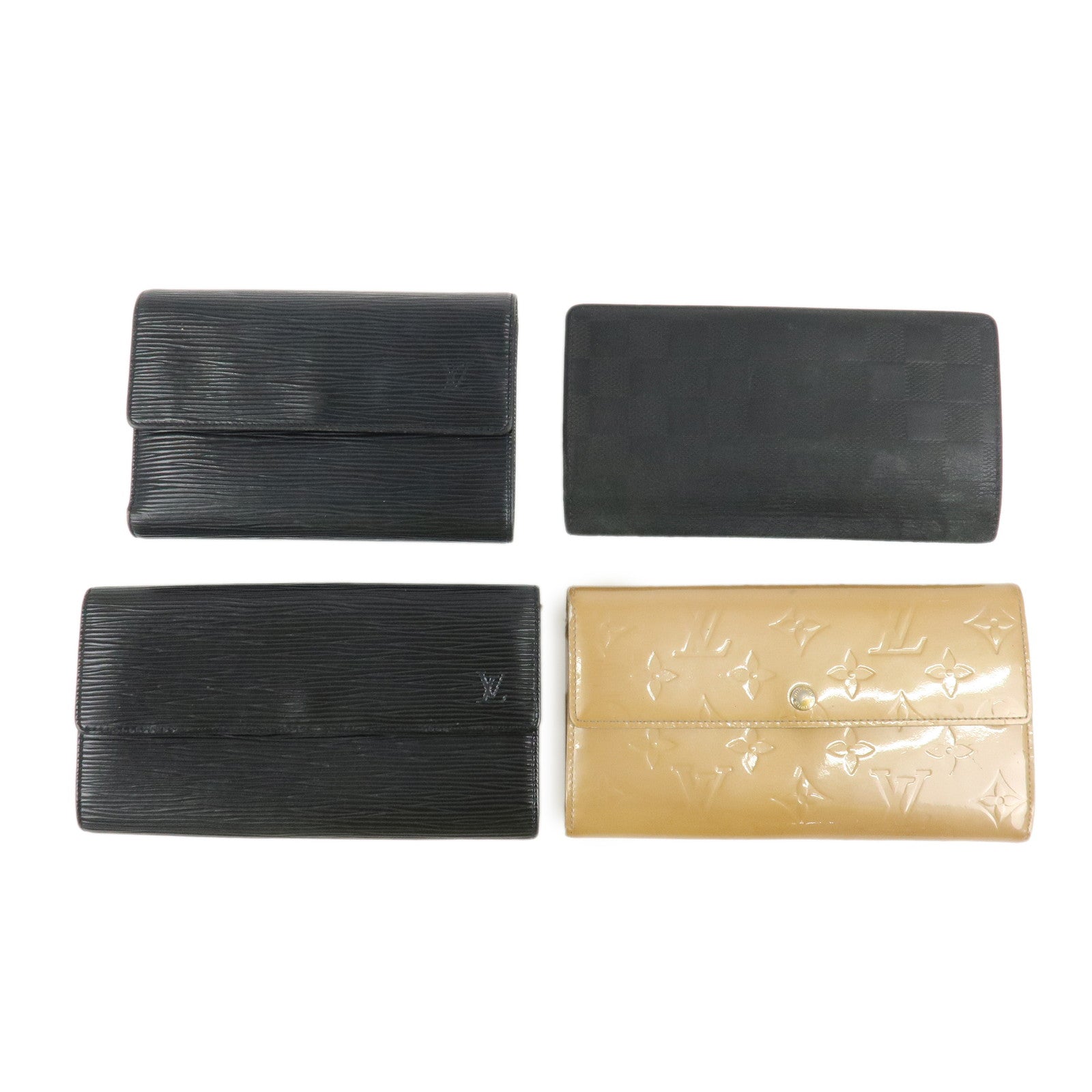 Louis Vuitton Set of 4 Leather Long Wallet M63712 N63010 M63572 M91380 Used