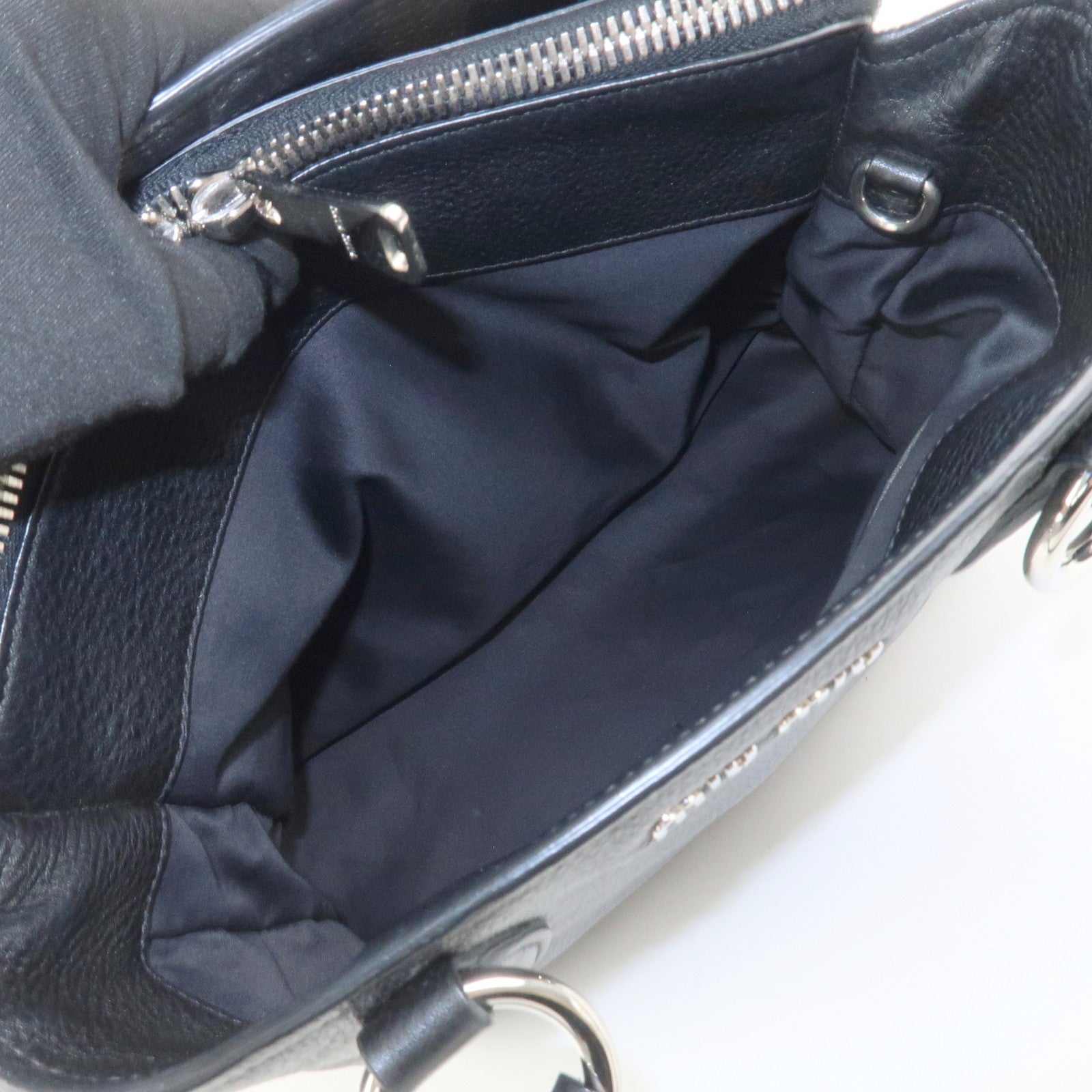 MIU MIU Logo Leather 2Way Shoulder Bag Hand Bag Black RR2014