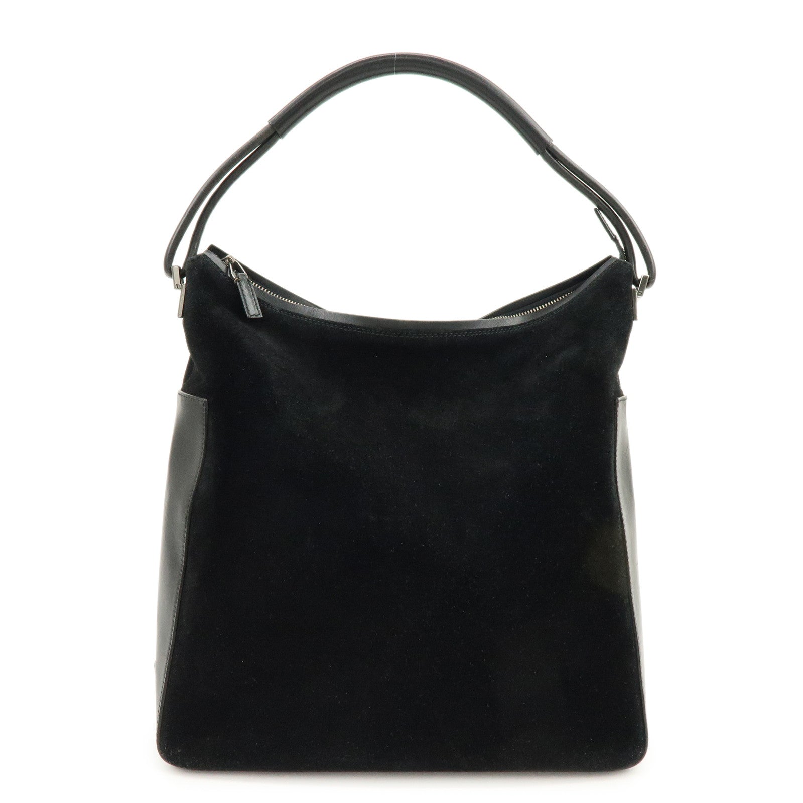 GUCCI Suede Leather Shoulder Bag Hand Bag Black 001・3770・0021222
