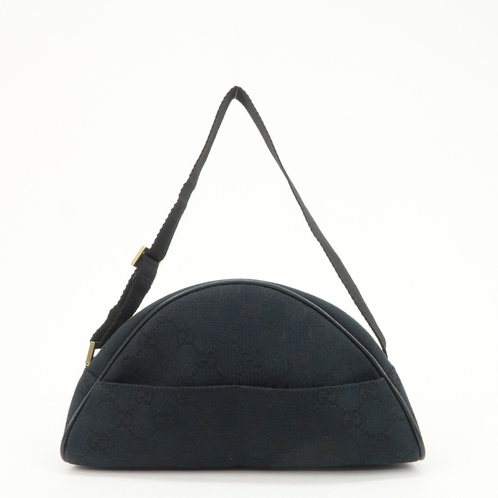 GUCCI GG Monogram Half Moon Shoulder Bag Hand Bag Black 90781