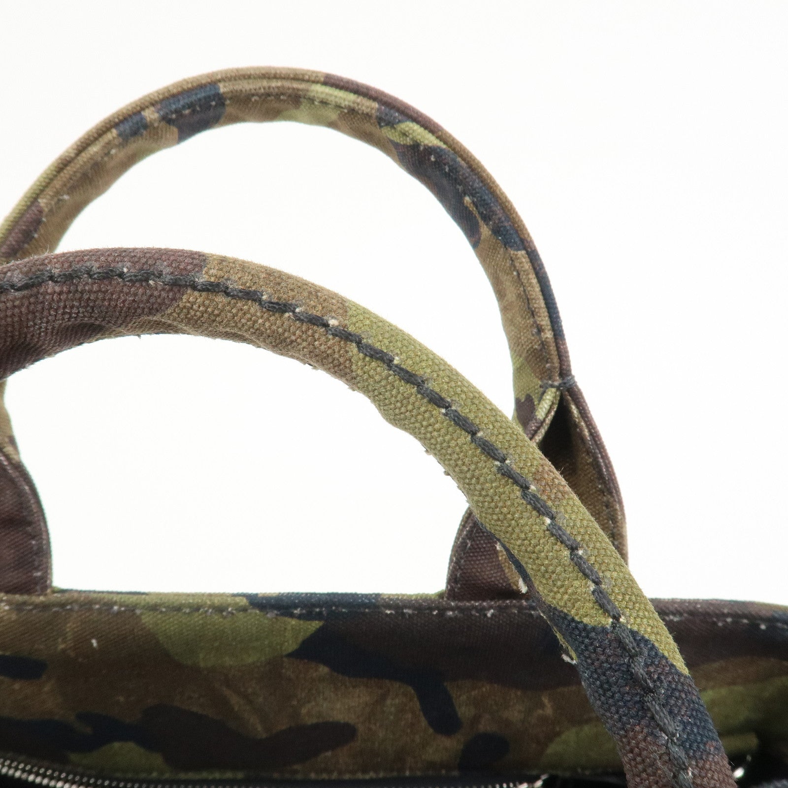 PRADA Canapa Canvas 2Way Hand Bag Shoulder Bag Khaki B2642B