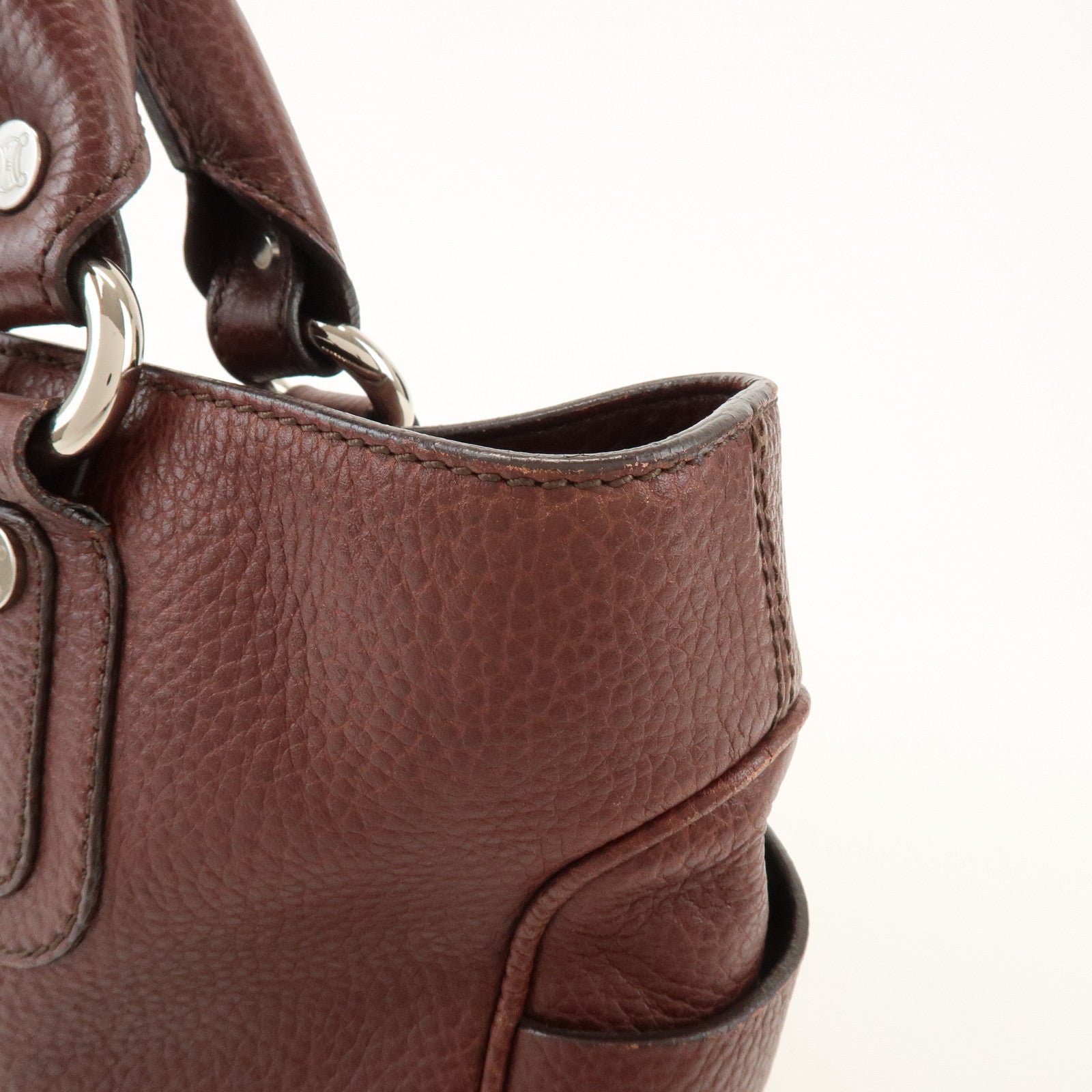 CELINE Leather Boogie Bag Hand Bag Tote Bag Brown