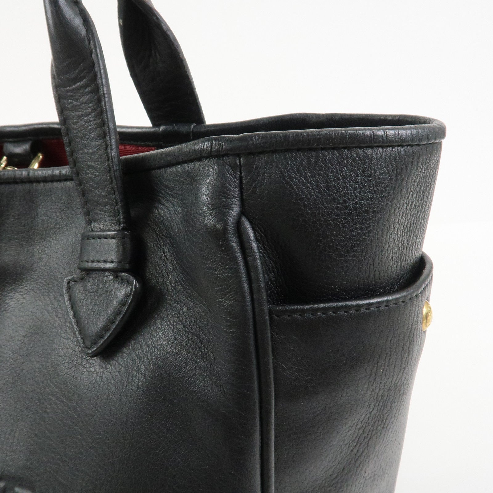 LOEWE Heritage Calf Leather Tote Bag Hand Bag Black