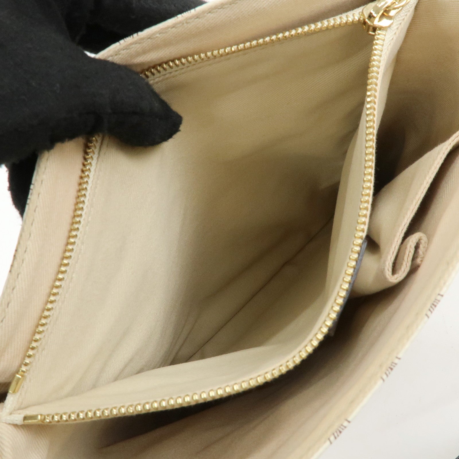 CELINE Macadam PVC Coated Canvas Leather Tote Bag White Dark Brown