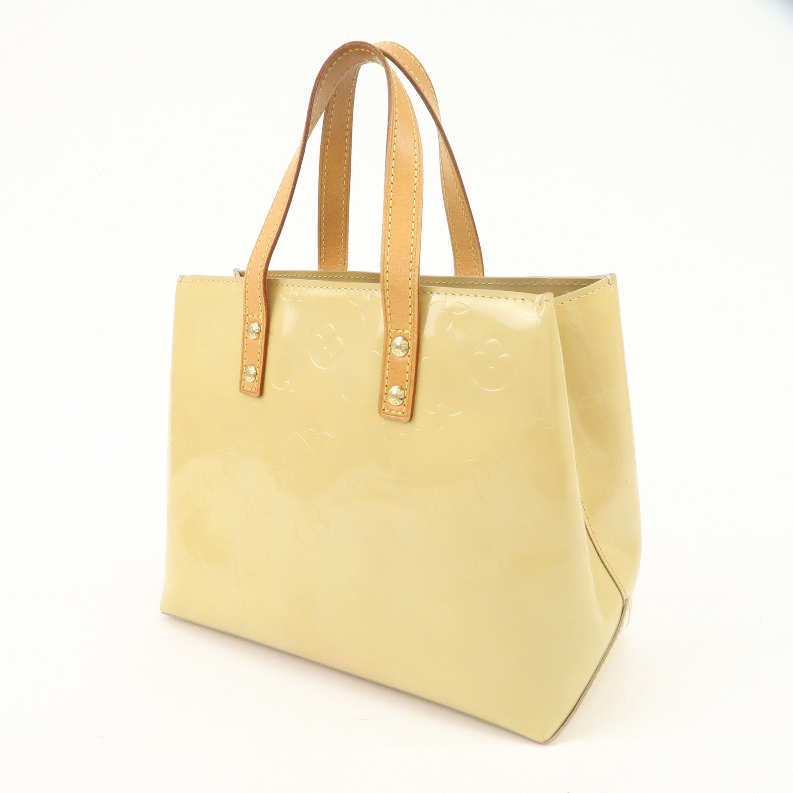 Louis Vuitton Monogram Vernis Lead PM Hand Bag Beige M91144