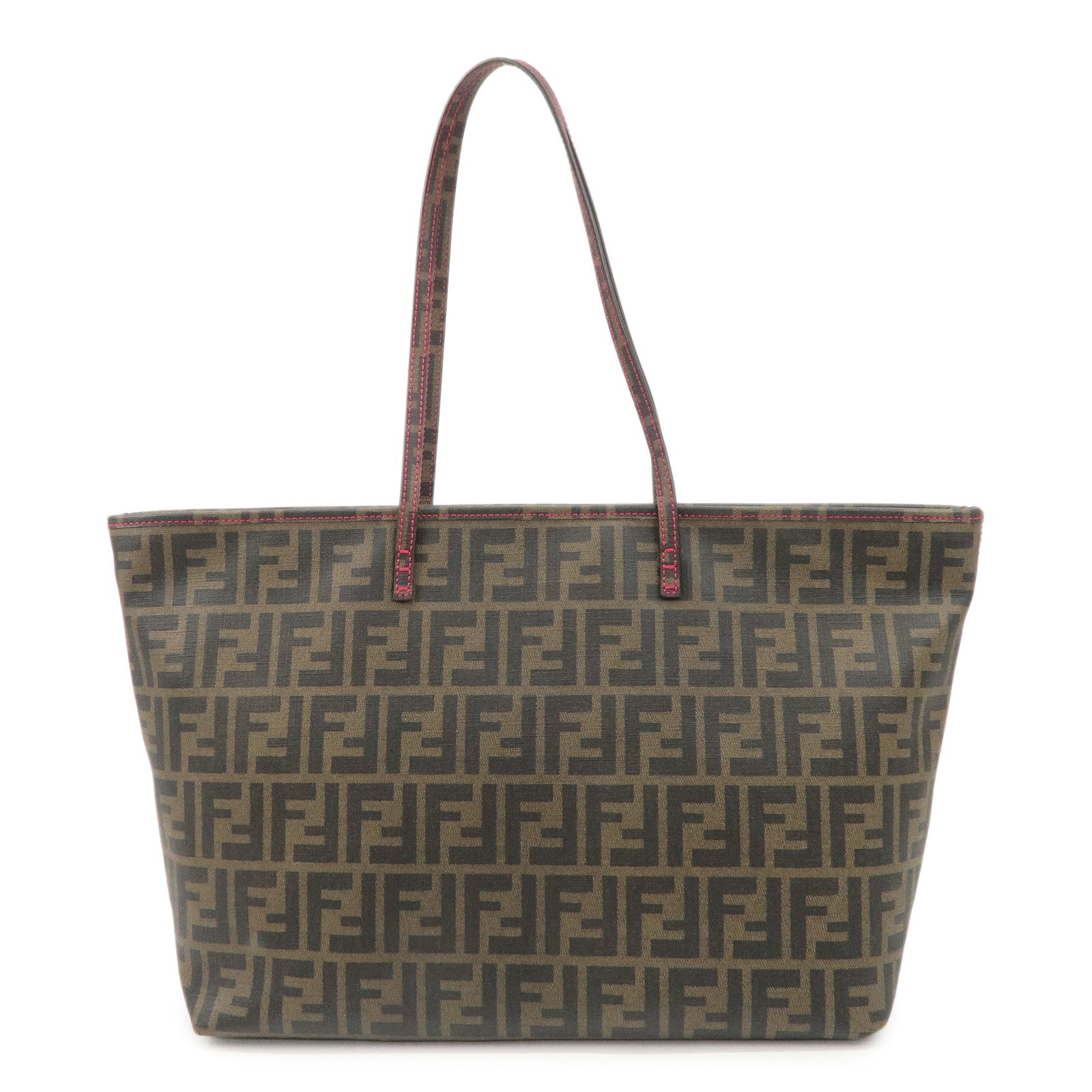 FENDI Zucca PVC Tote Bag Shoulder Bag Brown 8BH185-UZD