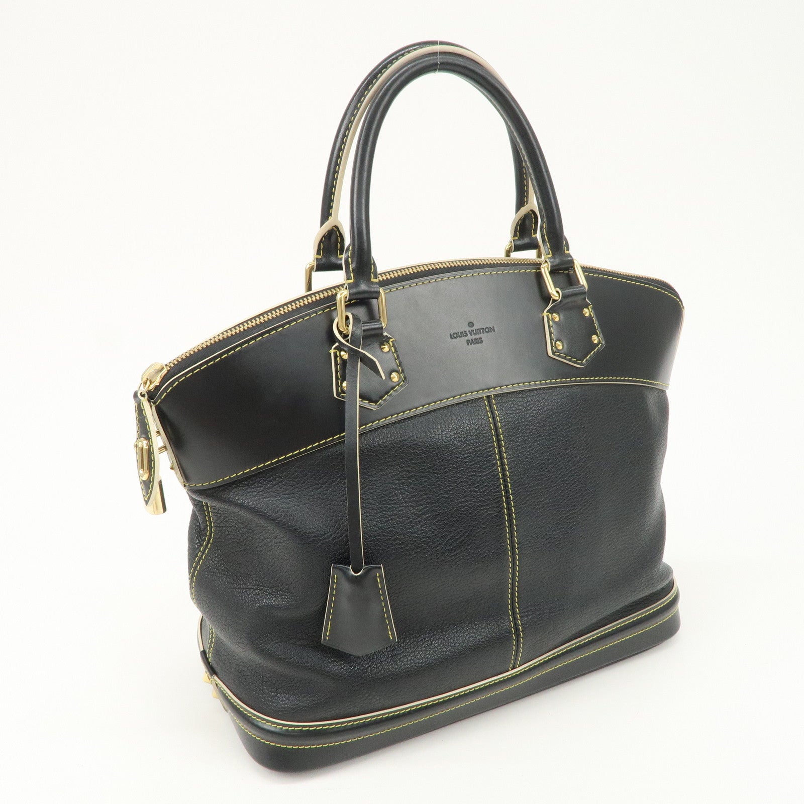 Louis Vuitton Suhari Leather Lock It MM Hand Bag Noir Black M91875