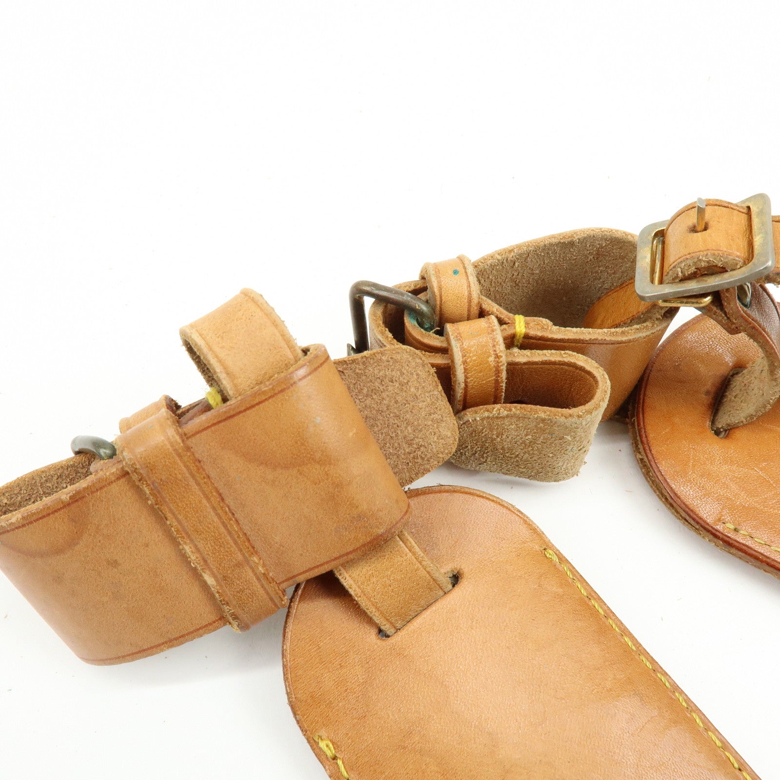 Louis Vuitton Set of 10 Leather Name Tag & Poignet Natural