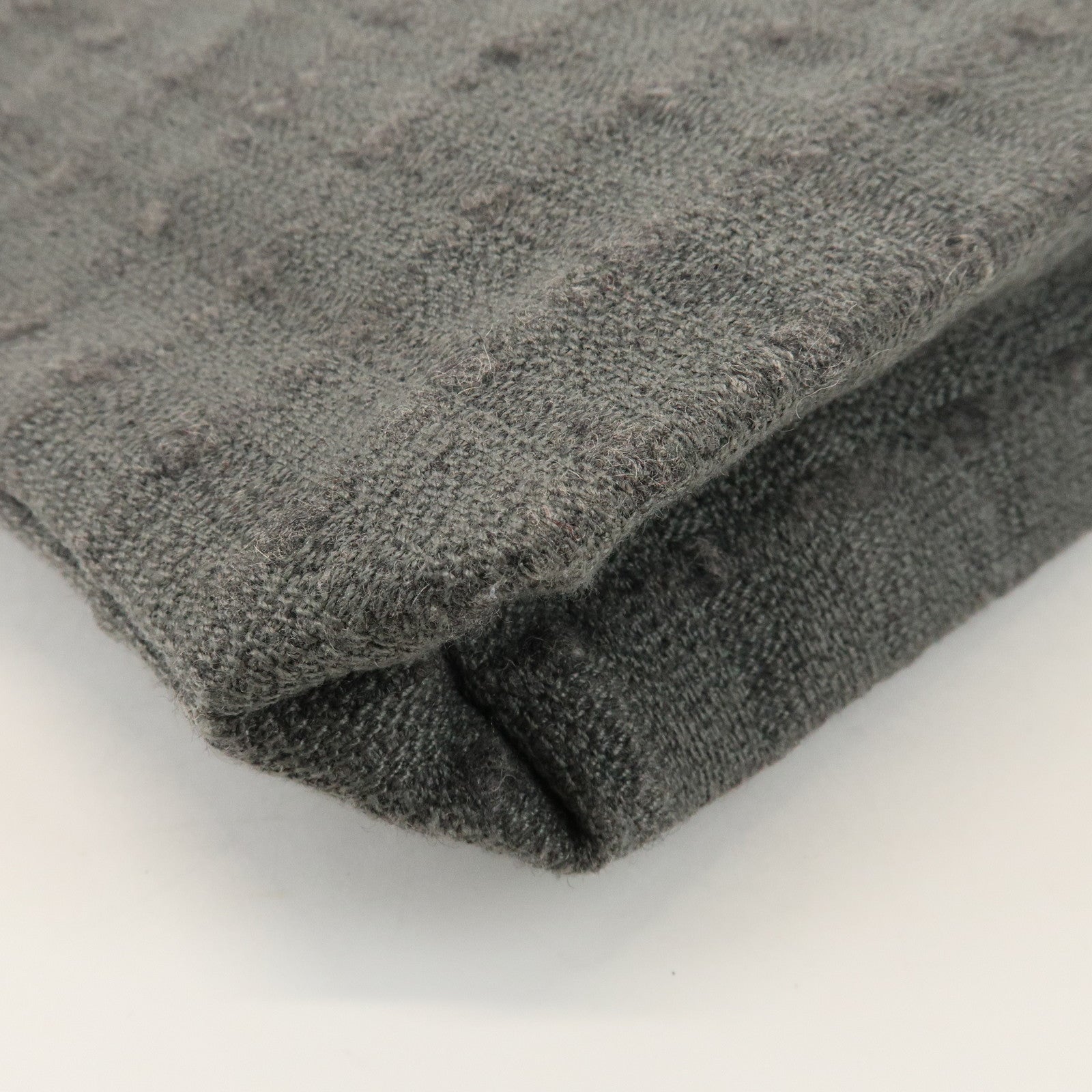 HERMES Amedaba GM Canvas Leather Tote Bag Hand Bag Grey