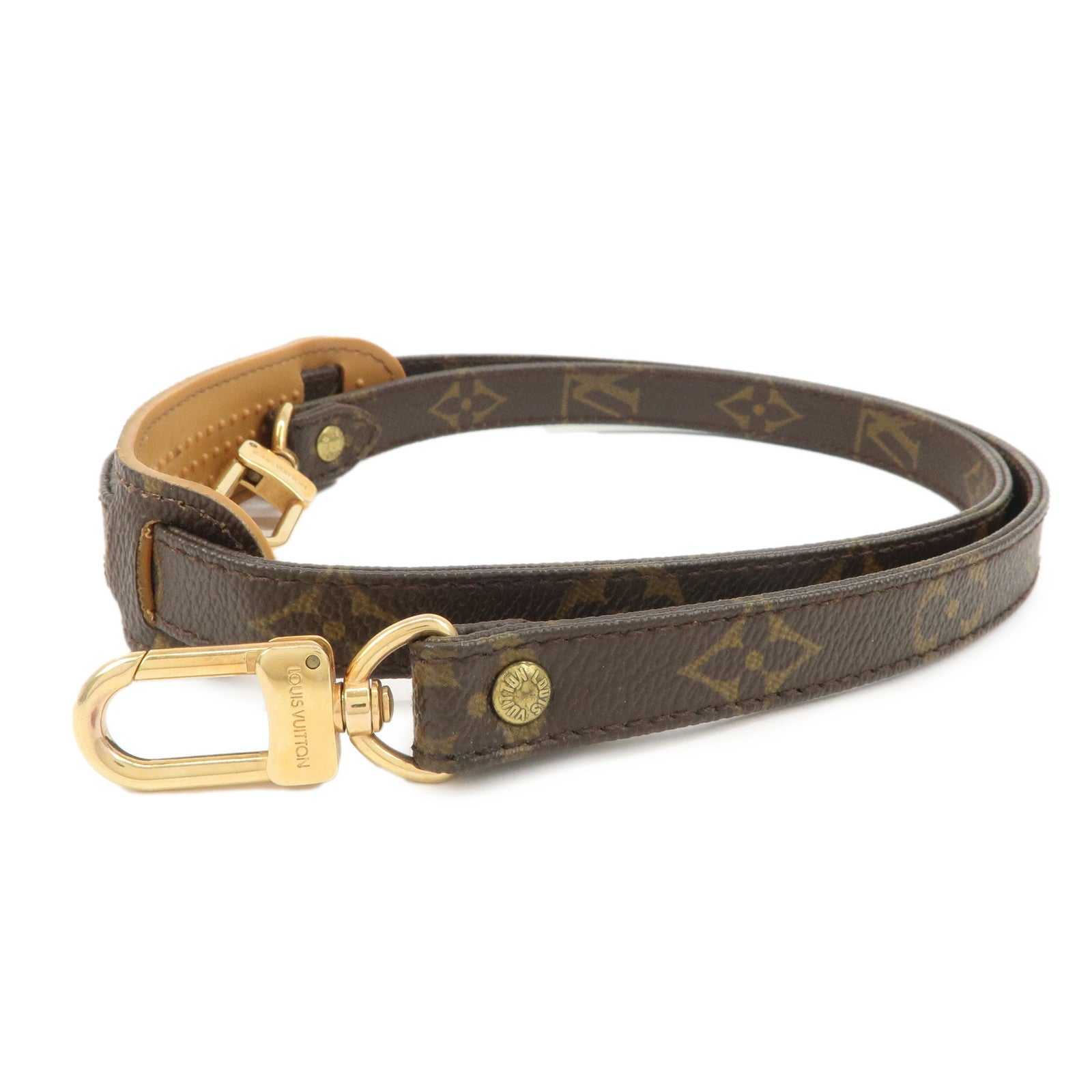 Louis Vuitton Monogram Canvas Shoulder Strap120cm Brown J75010 Used