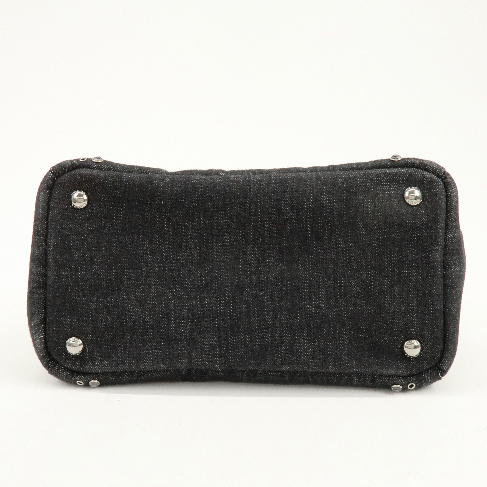 PRADA Triangle Logo Canapa Mini Bijou Denim Canvas 2Way Bag BN2439