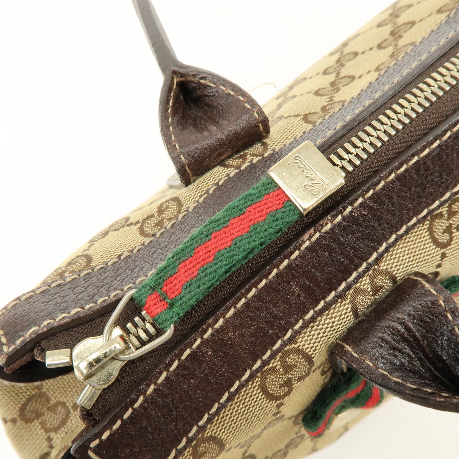 GUCCI Sherry Princy GG Canvas Leather Tote Bag Shoulder Bag 177052