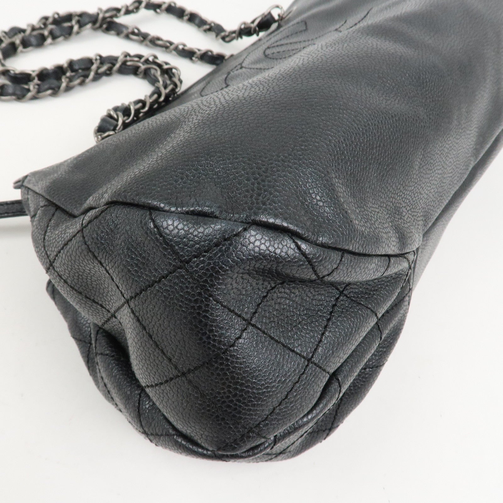 CHANEL COCO Mark Caviarskin Chain Shoulder Bag Black