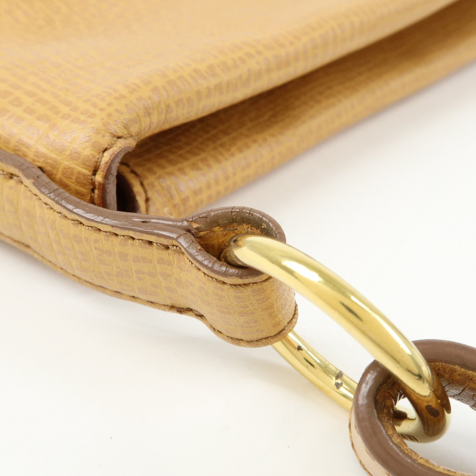 LOEWE Leather Hand Bag Shoulder Bag Beige