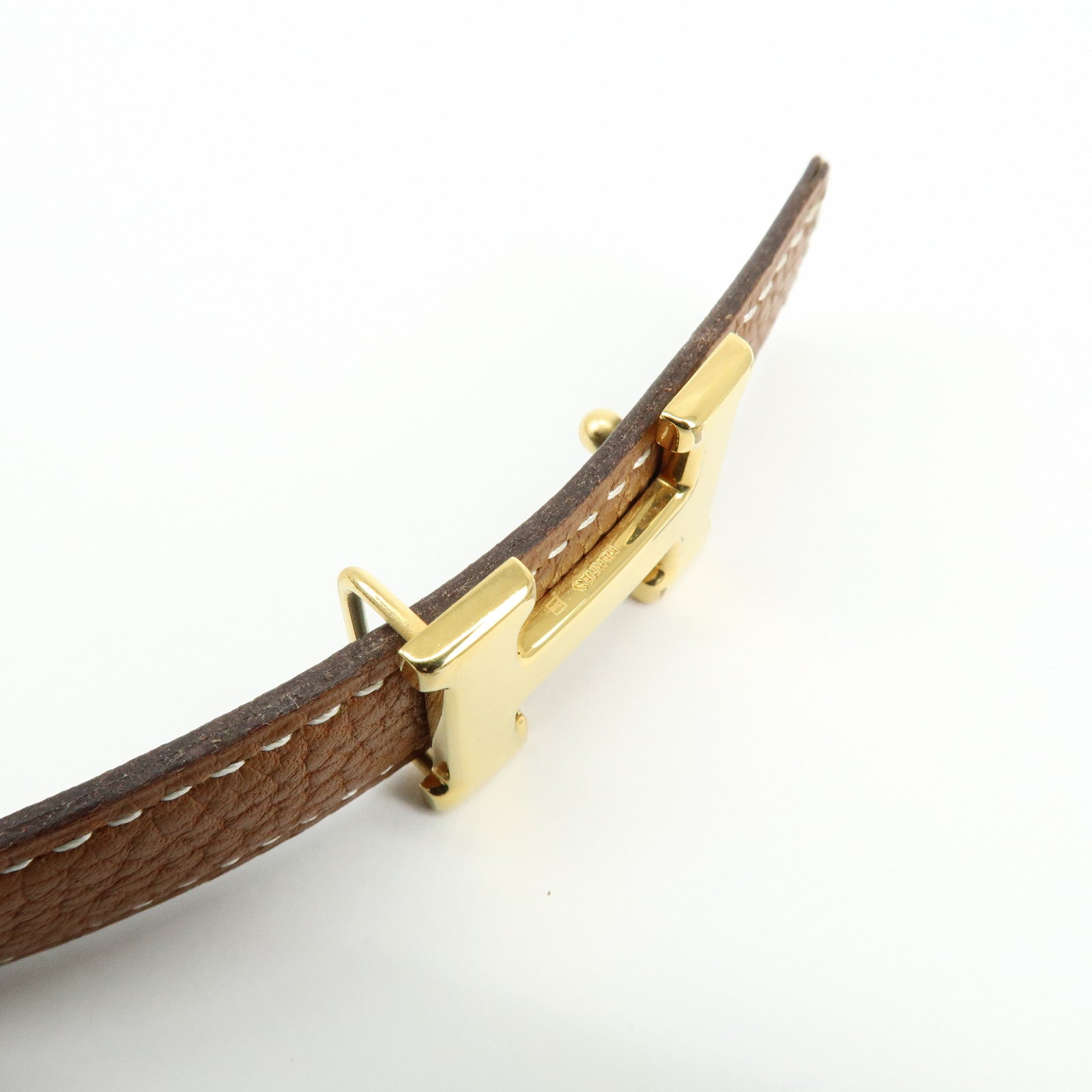 HERMES H Buckle □F Stamped Reversible Constance Belt 80 Black