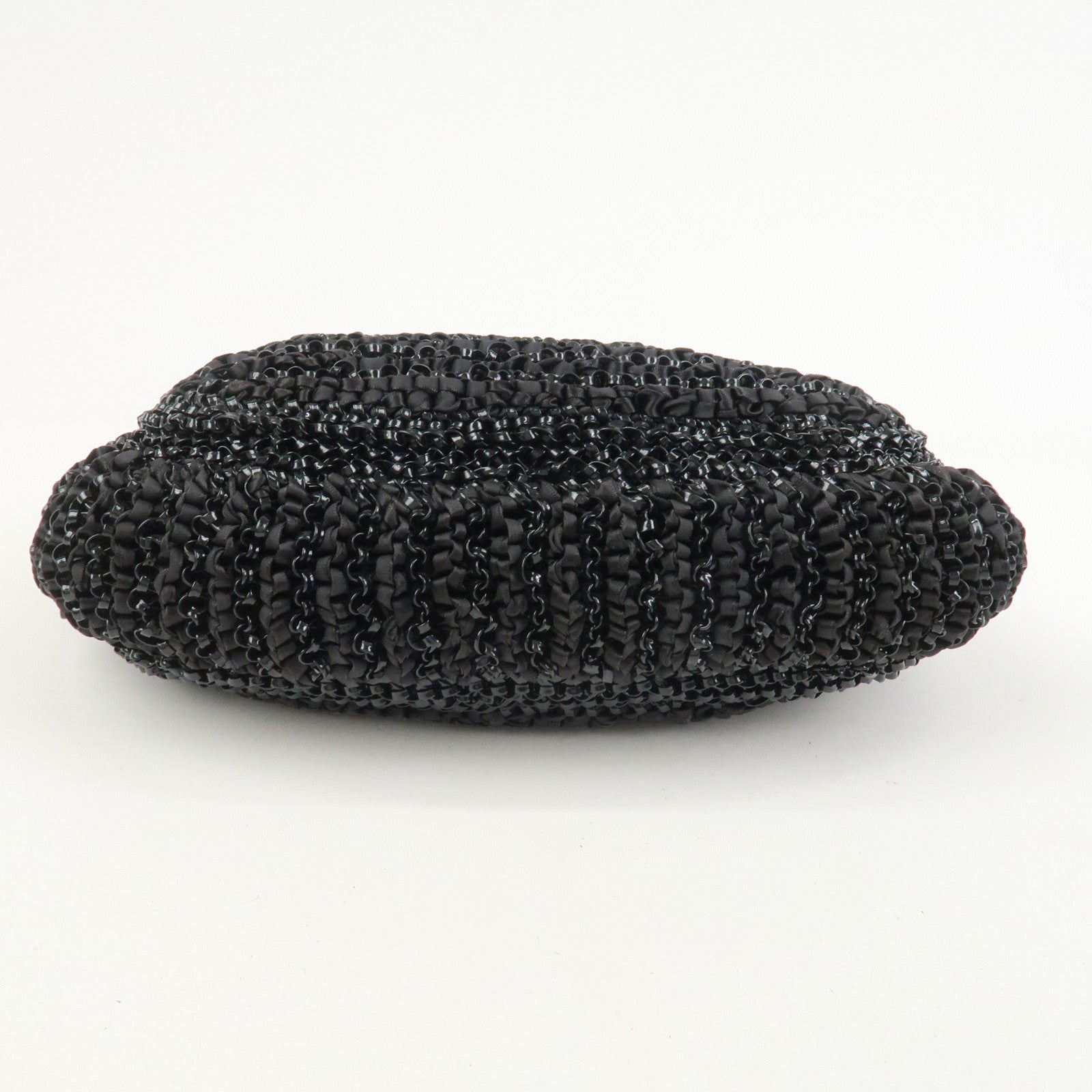 ANTEPRIMA Wire Bag PVC Satin Ribbon Shoulder Bag Hand Bag Black