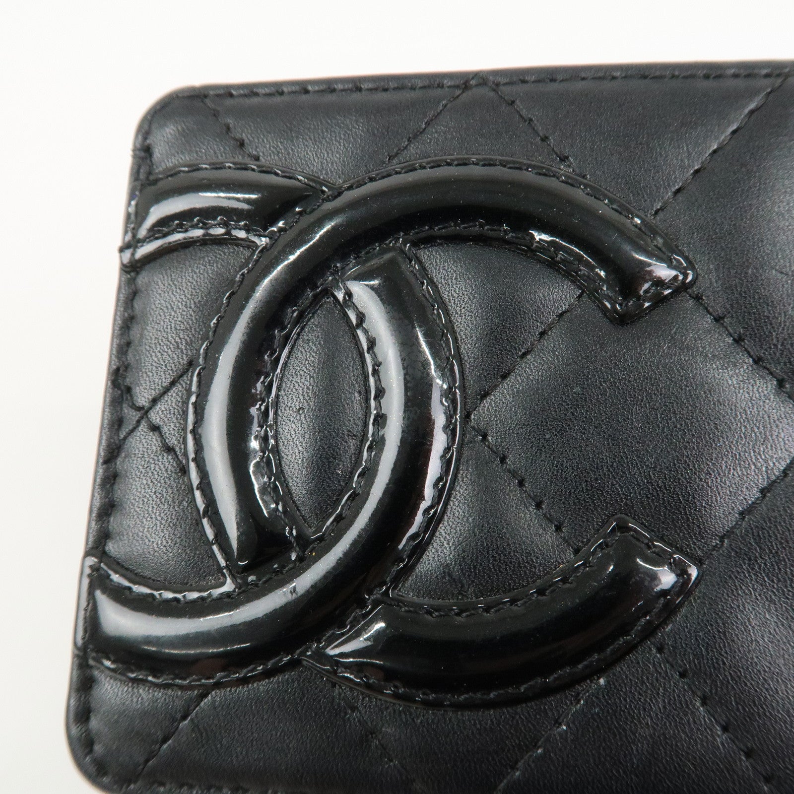CHANEL Cambon Line Matelasse COCO Mark Card Case Black A26725