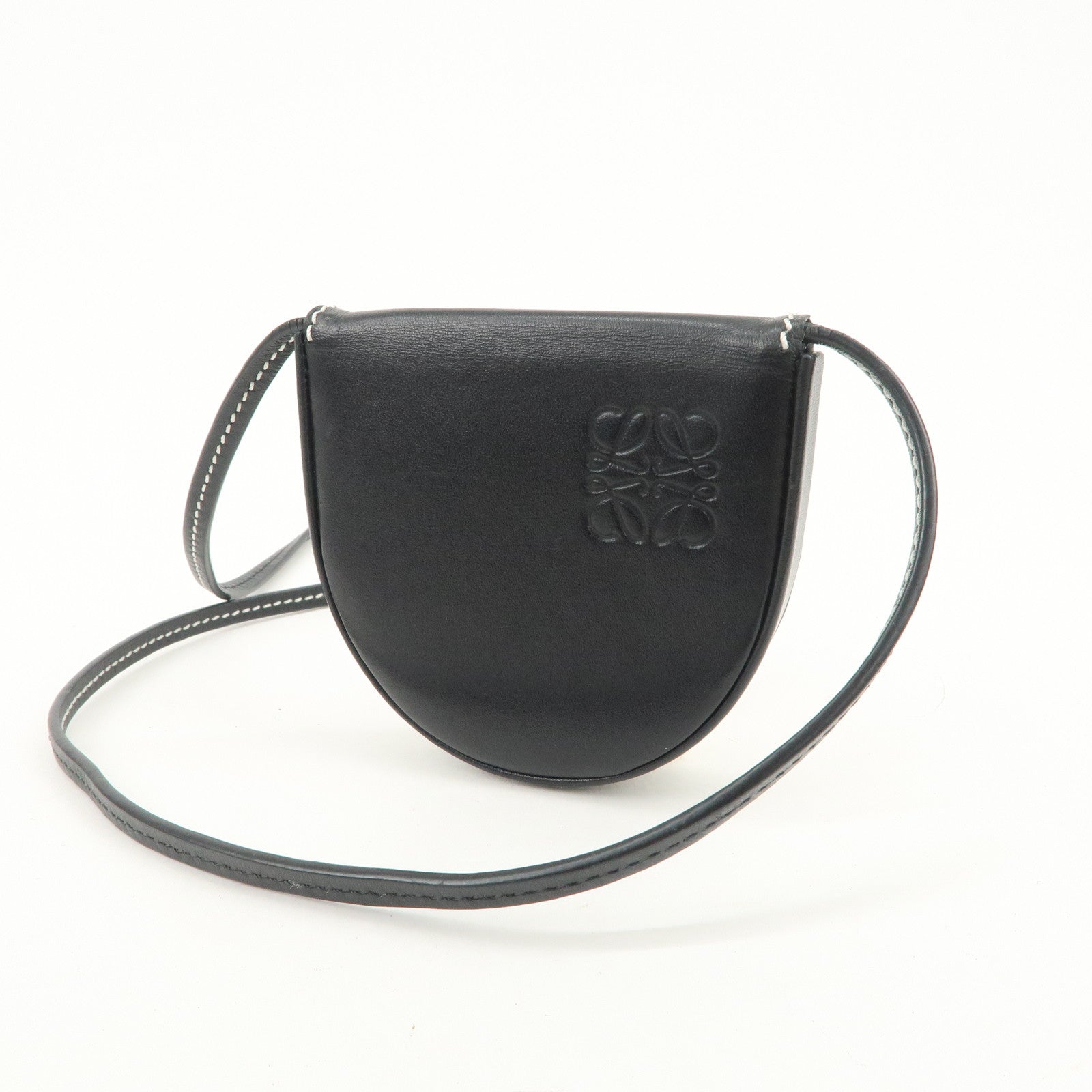 LOEWE Anagram Leather Mini Heel Shoulder Strap Pouch Coin Case