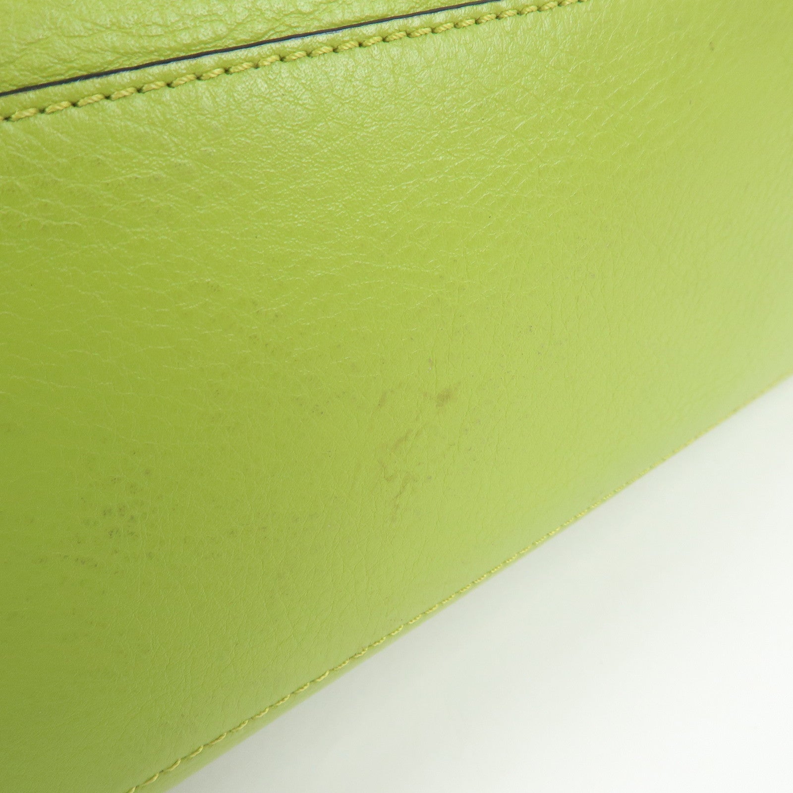 LOEWE Heritage Leather Tote Bag Hand Bag Light Green