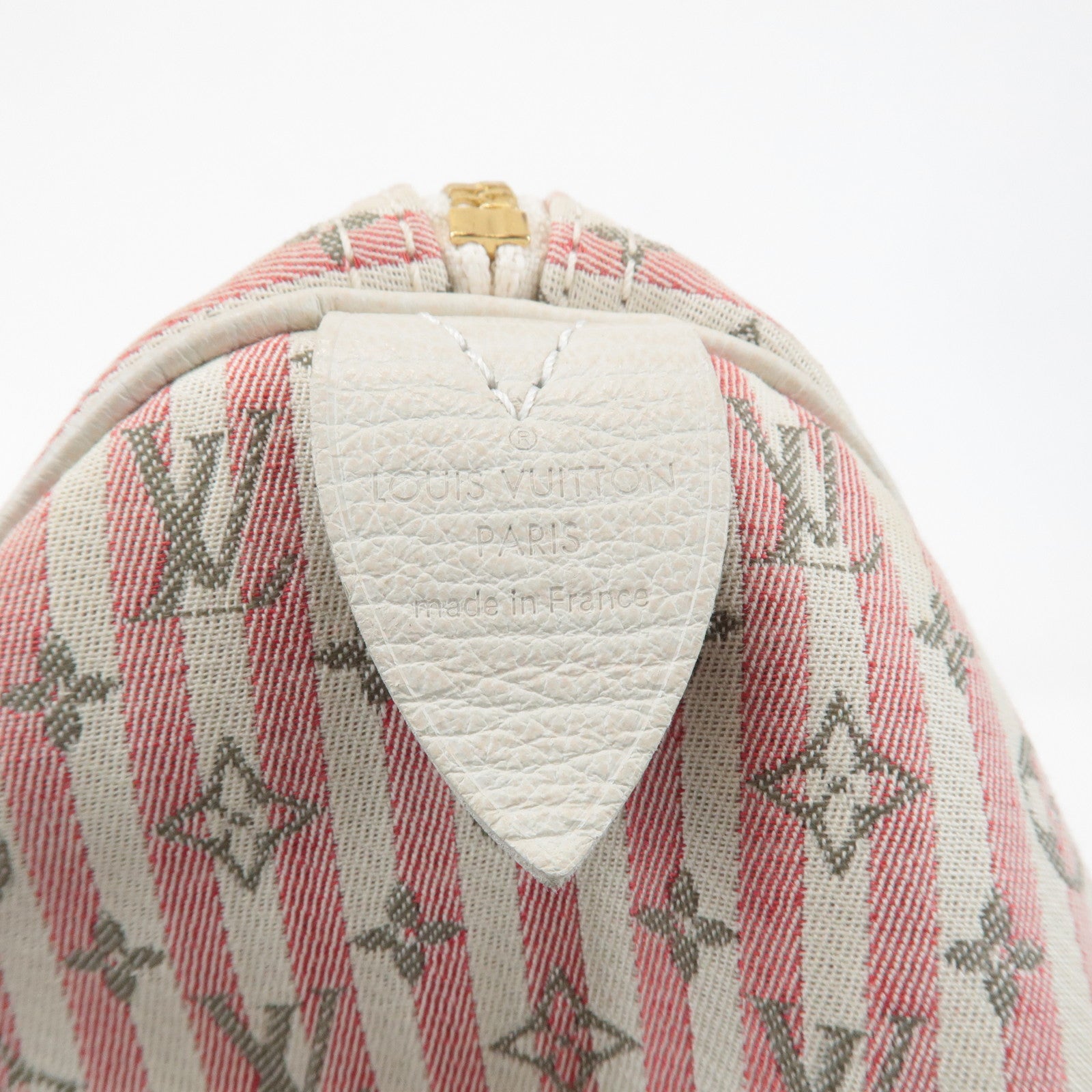 Louis Vuitton Monogram Mini Lin Speedy 30 Boston Bag Rouge M95501 Used