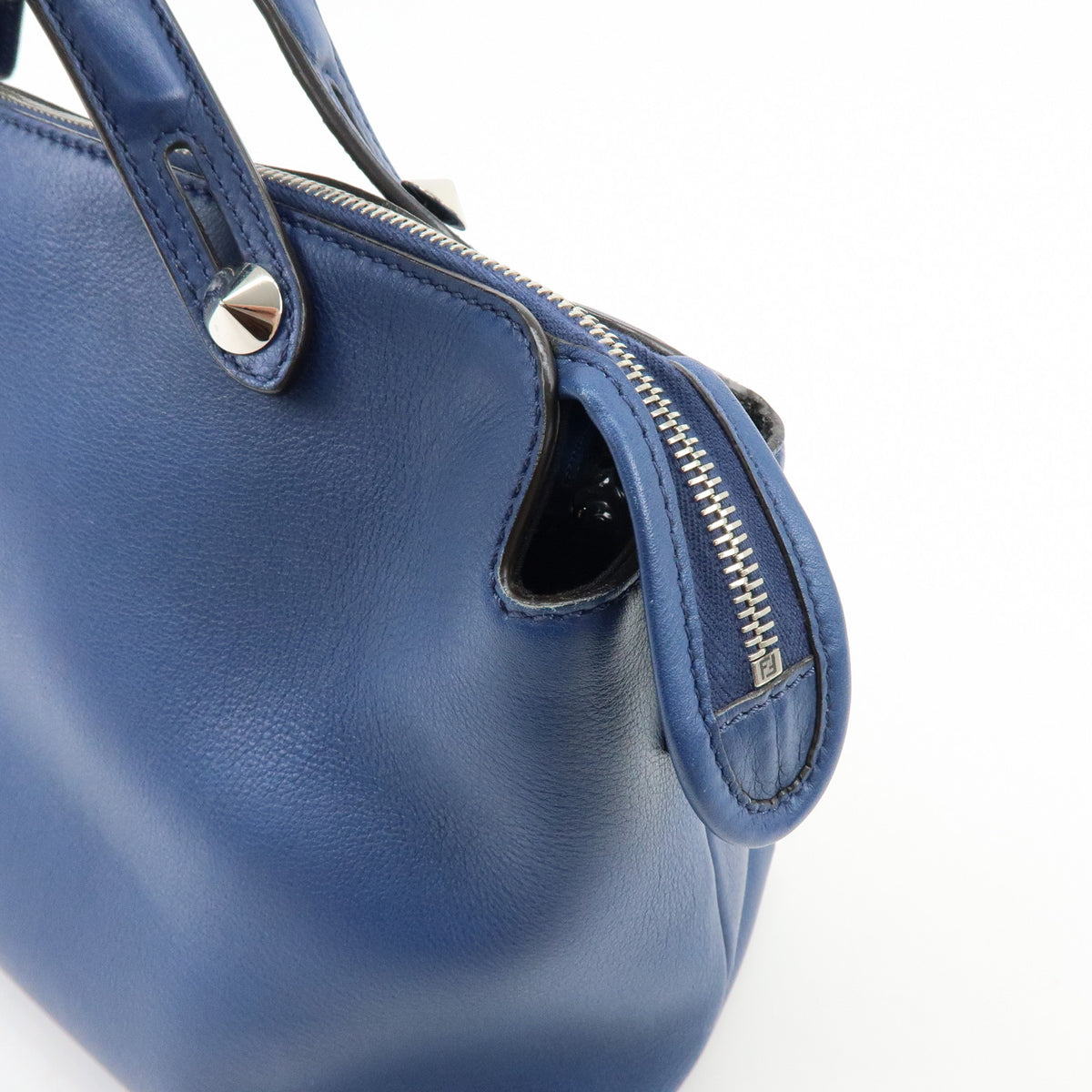 FENDI By The Way Leather 2Way Bag Hand Bag Shoulder Bag Blue 8BL124