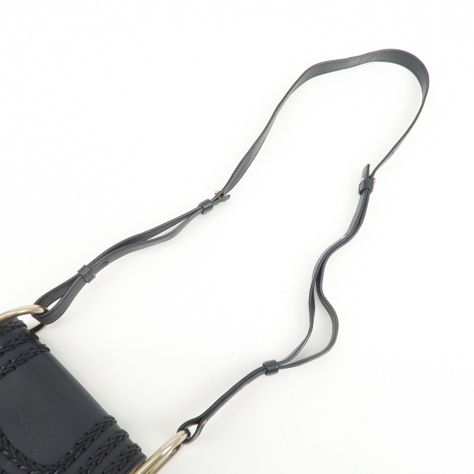 Chloe Hudson SAC'S PORTE EPAU Calf Leather Suede Shoulder Bag Black