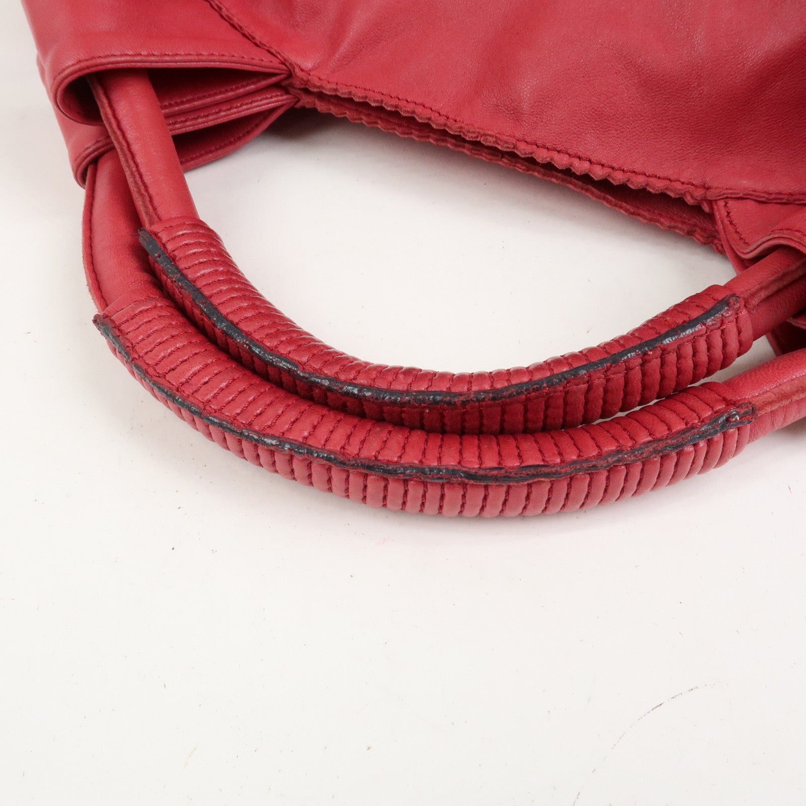 LOEWE Anagram Nappa Leather Nappa Aire Hand Bag Shoulder Bag Red