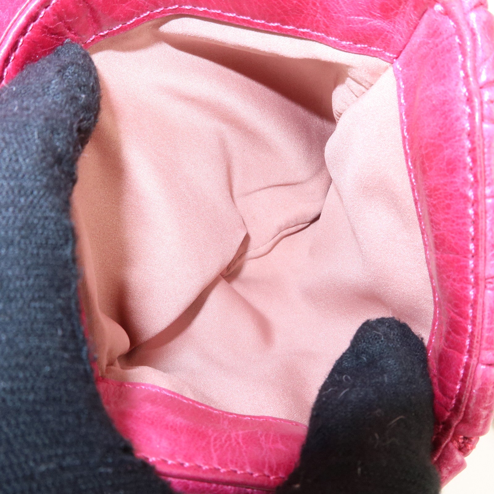 MIU MIU Matelasse Leather Chain Shoulder Bag Crossbody Bag Pink Used